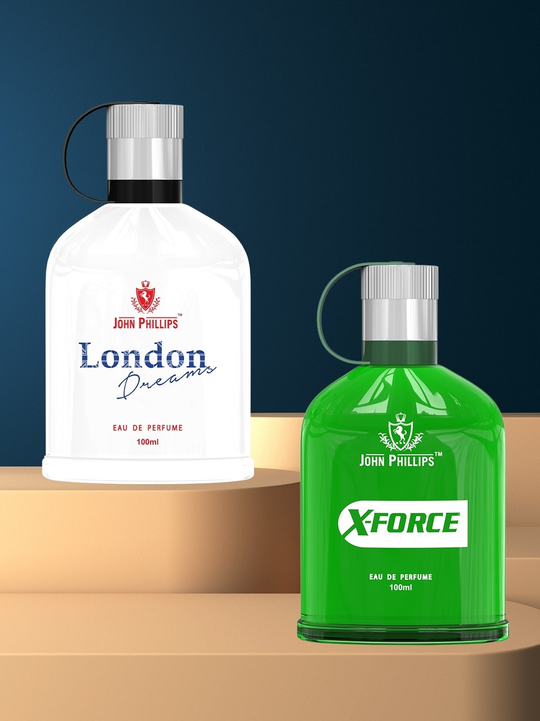 JOHN PHILLIPS London Dreams & X Force 2 Pcs Long Lasting Eau De Parfum 100 ml Each, Green
JOHN PHILLIPS London Dreams & X Force 2 Pcs Long Lasting Eau De Parfum 100 ml Each, Green