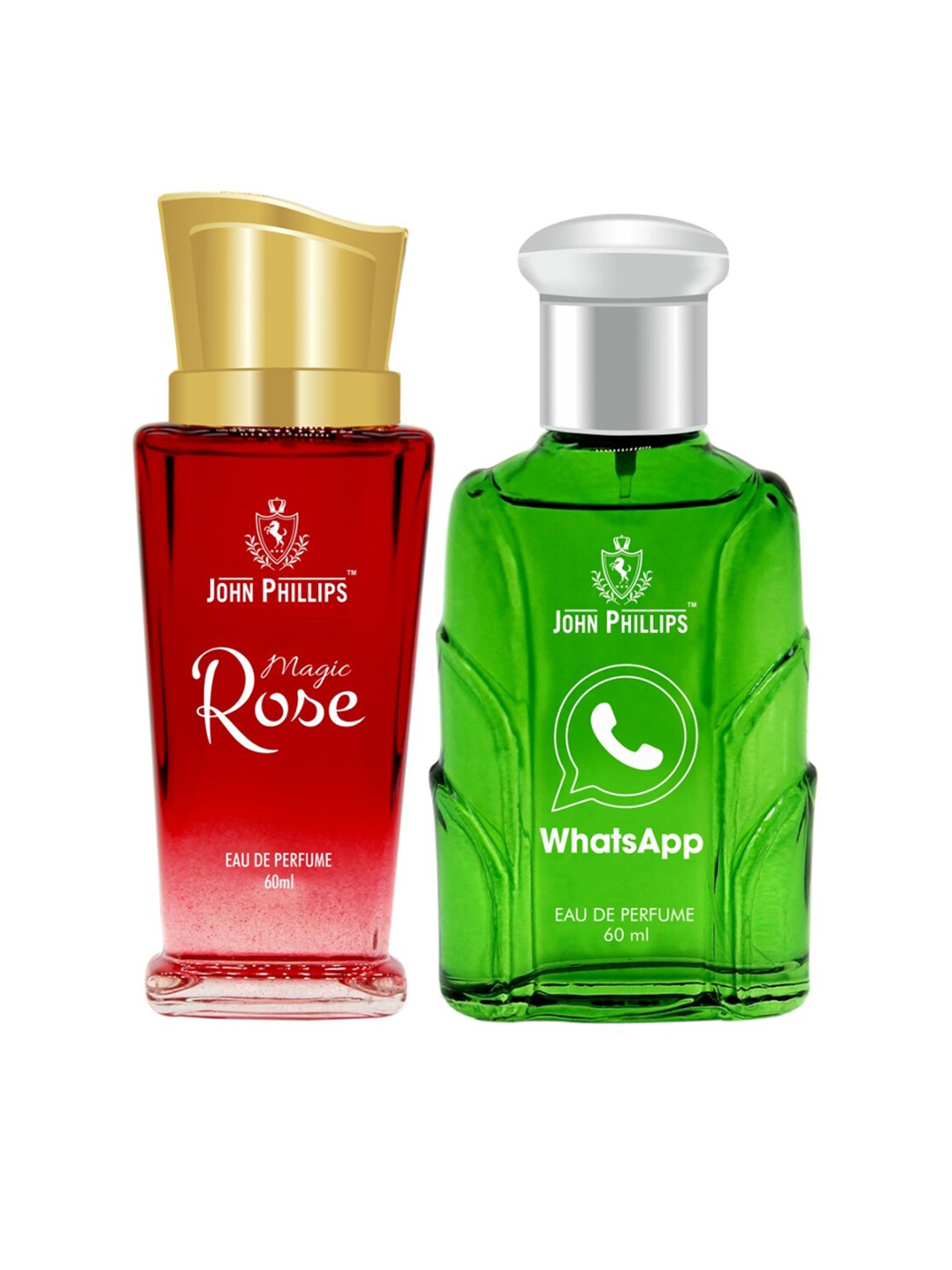 JOHN PHILLIPS Set Of 2 Magic Rose & Whatsapp Long Lasting Eau De Parfum 60 ml Each, Red
JOHN PHILLIPS Set Of 2 Magic Rose & Whatsapp Long Lasting Eau De Parfum 60 ml Each, Red