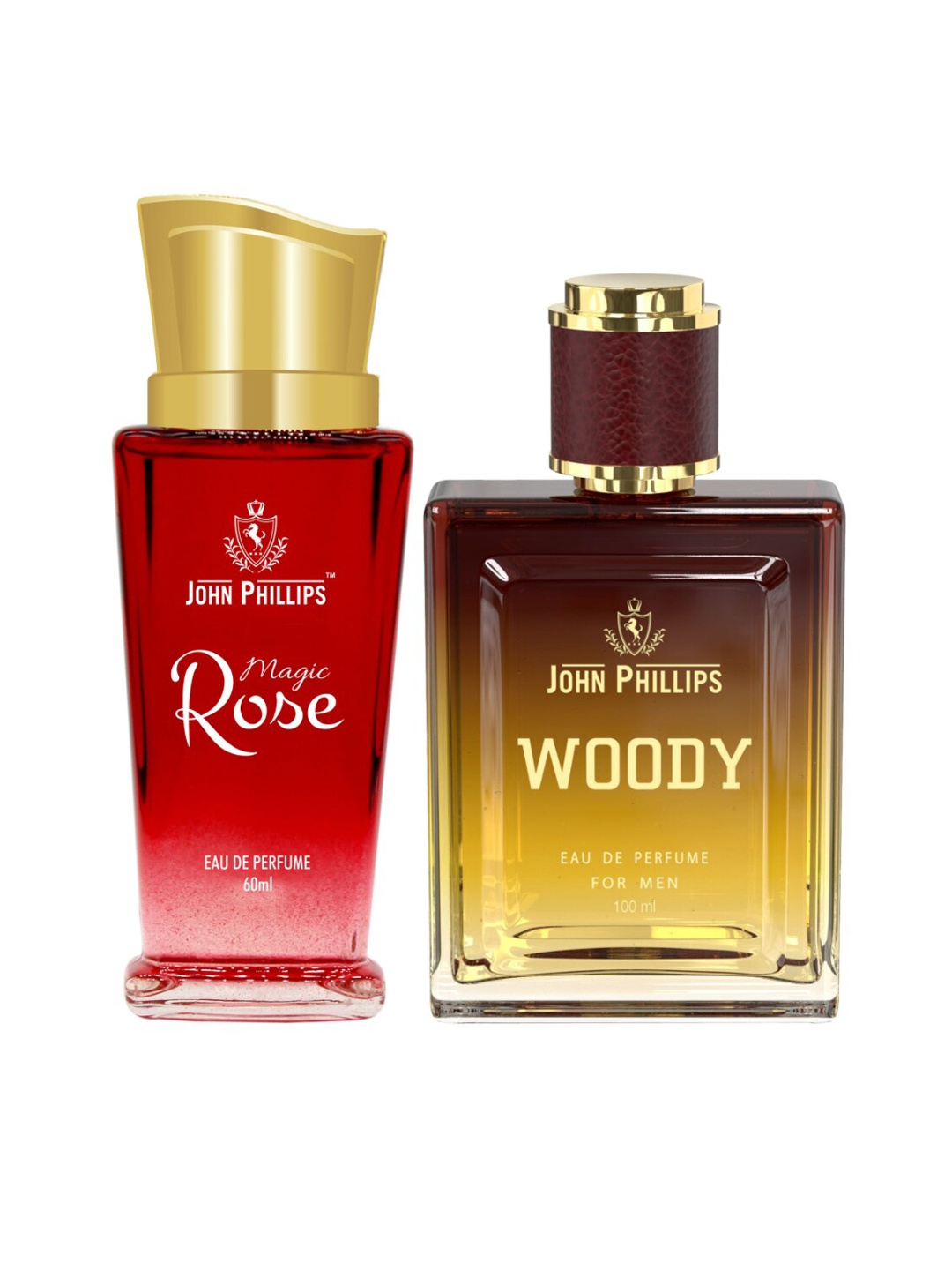 JOHN PHILLIPS Set Of 2 Magic Rose 60 ml & Woody Long Lasting Eau De Parfum 100 ml, Red
JOHN PHILLIPS Set Of 2 Magic Rose 60 ml & Woody Long Lasting Eau De Parfum 100 ml, Red