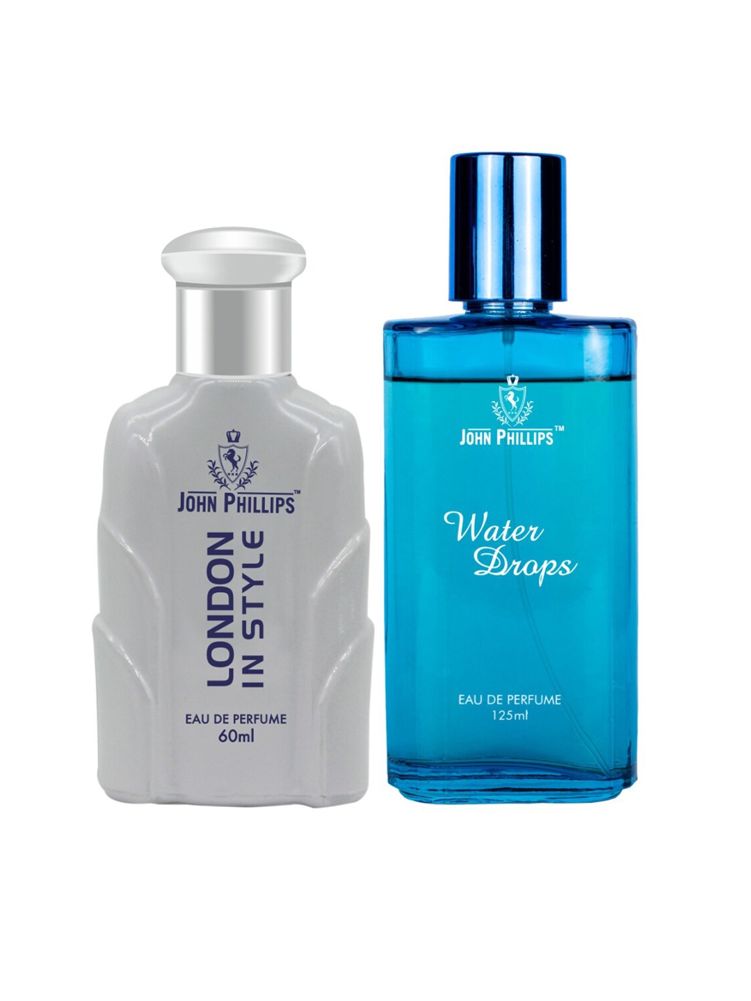 JOHN PHILLIPS Set Of 2 Eau De Parfum - London In Style 60ml & Water Drops 125ml, Blue
JOHN PHILLIPS Set Of 2 Eau De Parfum - London In Style 60ml & Water Drops 125ml, Blue