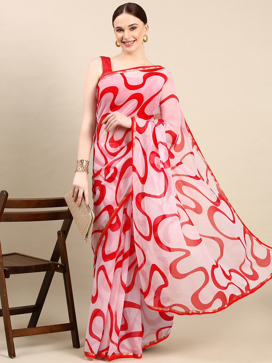 HERE&NOW Bandhani Saree, Red 
HERE&NOW Bandhani Saree, Red