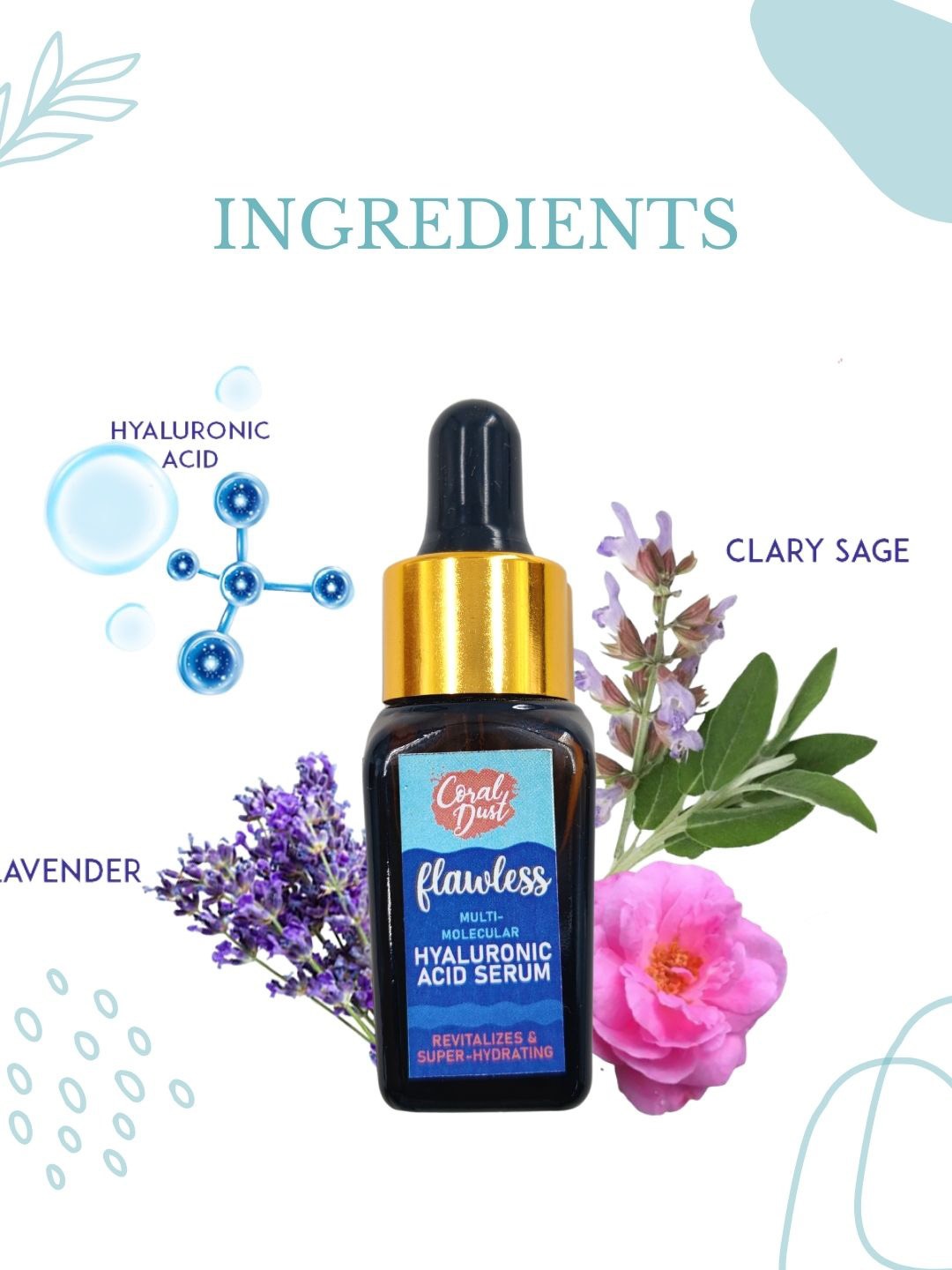 Coral Dust Flawless Hylauronic Acid Face Serum with Lavender & Clary Sage - 5 g, Blue
Coral Dust Flawless Hylauronic Acid Face Serum with Lavender & Clary Sage - 5 g, Blue