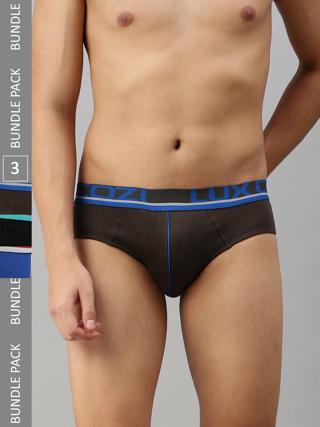 Lux Cozi Men Pack Of 3 Mid-Rise Basic Briefs COZI_GLO_BRIEF_BLK-BU-DG_3PC, Black
Lux Cozi Men Pack Of 3 Mid-Rise Basic Briefs COZI_GLO_BRIEF_BLK-BU-DG_3PC, Black
