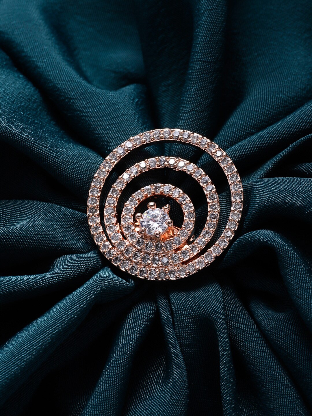 PANASH Women Rose Gold-Plated AD Studded Circular Shaped Adjustable Finger Ring, White
PANASH Women Rose Gold-Plated AD Studded Circular Shaped Adjustable Finger Ring, White