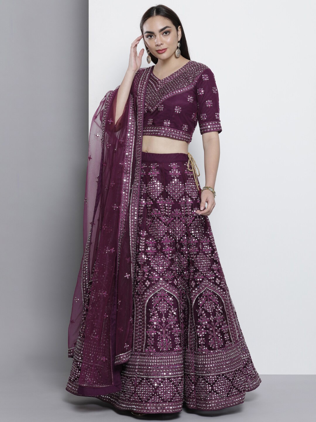 Fusionic Embroidered Thread Work Semi-Stitched Lehenga & Unstitched Blouse, Burgundy
Fusionic Embroidered Thread Work Semi-Stitched Lehenga & Unstitched Blouse, Burgundy