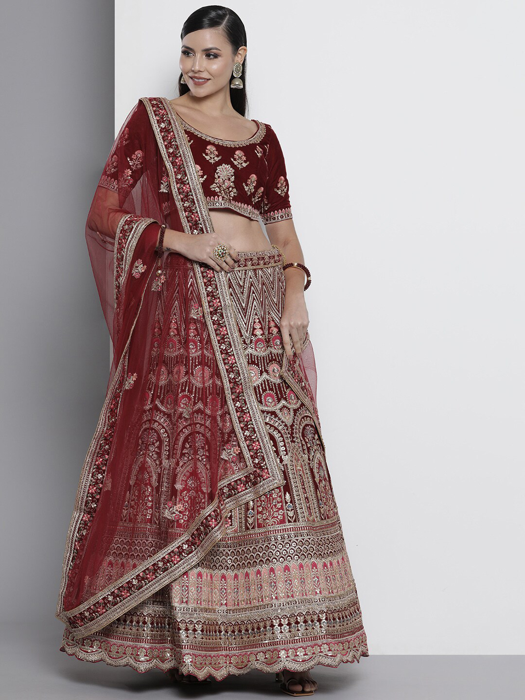 Fusionic Embroidered Thread Work Semi-Stitched Lehenga & Unstitched Blouse With Dupatta, Maroon
Fusionic Embroidered Thread Work Semi-Stitched Lehenga & Unstitched Blouse With Dupatta, Maroon