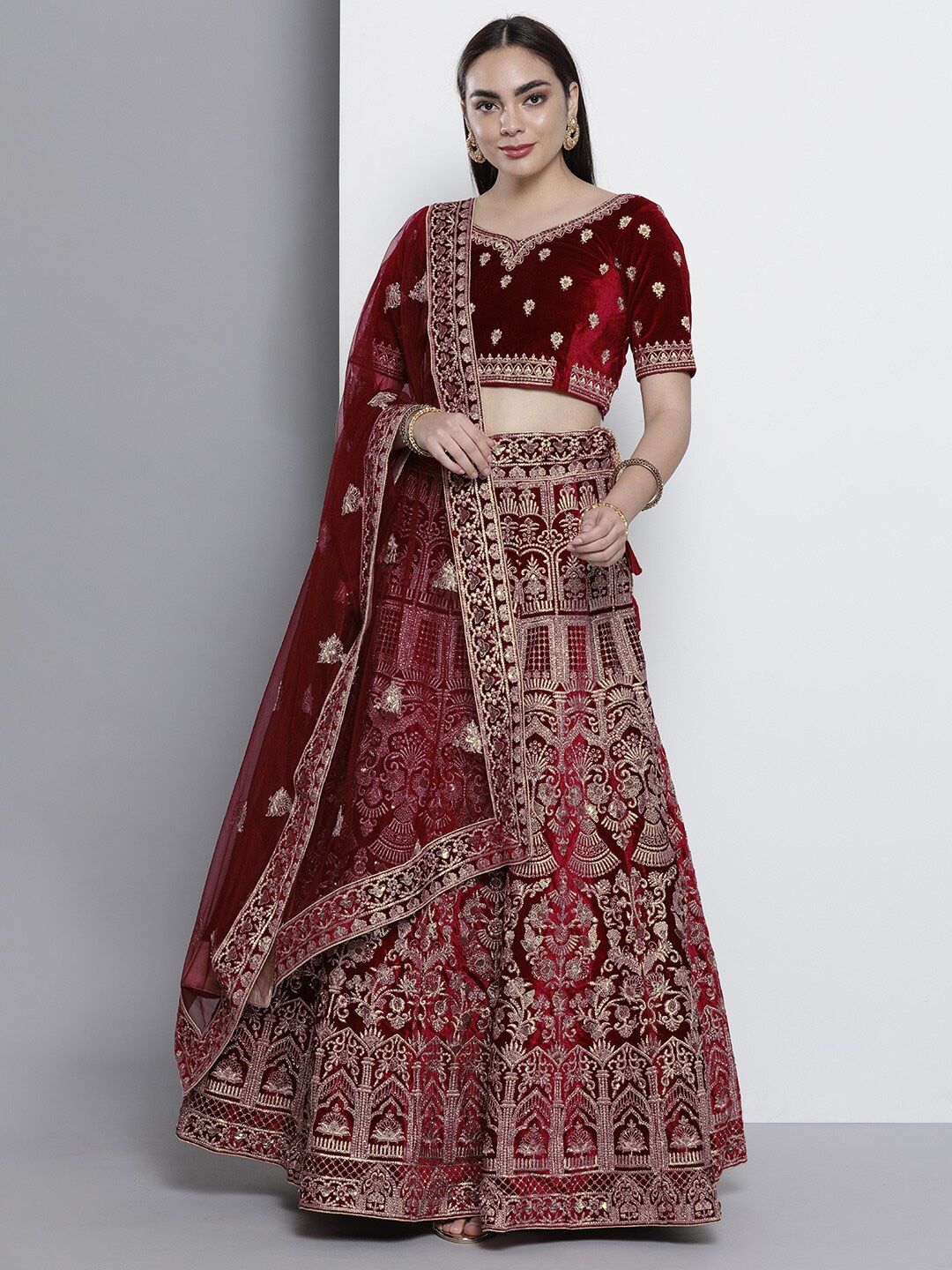 Fusionic Embroidered Semi-Stitched Lehenga & Unstitched Blouse With Dupatta, Maroon
Fusionic Embroidered Semi-Stitched Lehenga & Unstitched Blouse With Dupatta, Maroon