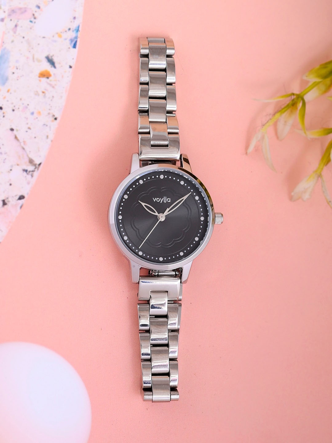 Voylla Women Dial & Stainless Steel Bracelet Style Straps Analogue Watch 8905124490060, Black
Voylla Women Dial & Stainless Steel Bracelet Style Straps Analogue Watch 8905124490060, Black