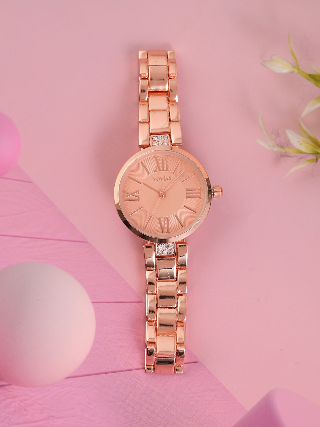 Voylla Women Round Dial & Bracelet Style Straps Analogue Watch- 8905124490558, Rose gold
Voylla Women Round Dial & Bracelet Style Straps Analogue Watch- 8905124490558, Rose gold