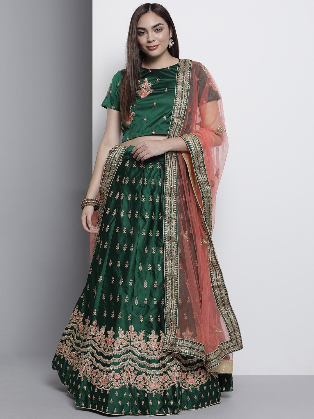 Fusionic Embroidered Thread Work Semi-Stitched Lehenga & Unstitched Blouse With Dupatta, Green
Fusionic Embroidered Thread Work Semi-Stitched Lehenga & Unstitched Blouse With Dupatta, Green