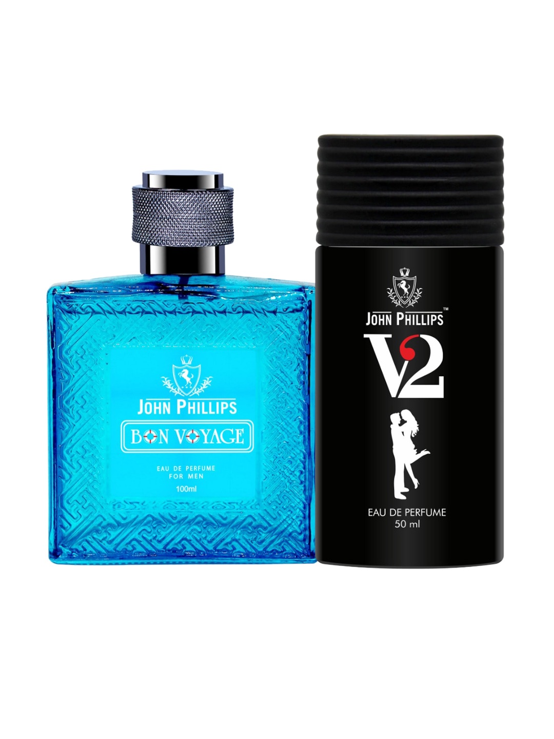 JOHN PHILLIPS Set Of 2 Bon Voyage 100 ml & V2 50 ml Long Lasting Eau De Parfum, Blue
JOHN PHILLIPS Set Of 2 Bon Voyage 100 ml & V2 50 ml Long Lasting Eau De Parfum, Blue