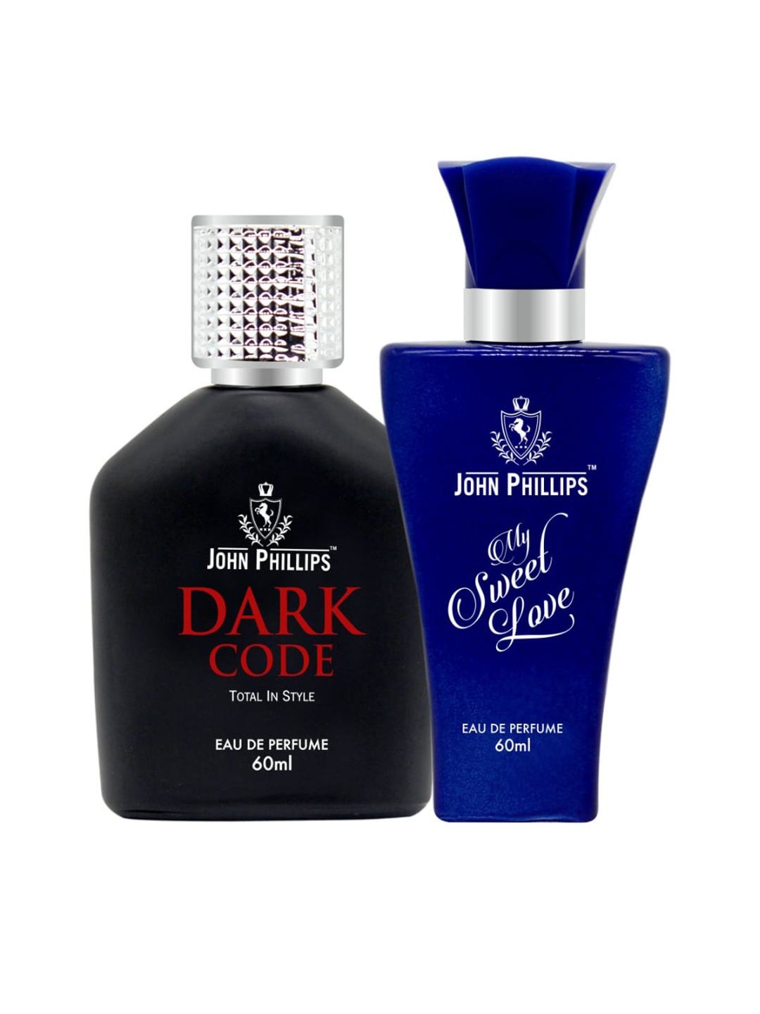 JOHN PHILLIPS Set Of 2 Dark Code Eau De Perfume & My Sweet Love Eau De Perfume - 60ml Each, Blue
JOHN PHILLIPS Set Of 2 Dark Code Eau De Perfume & My Sweet Love Eau De Perfume - 60ml Each, Blue
