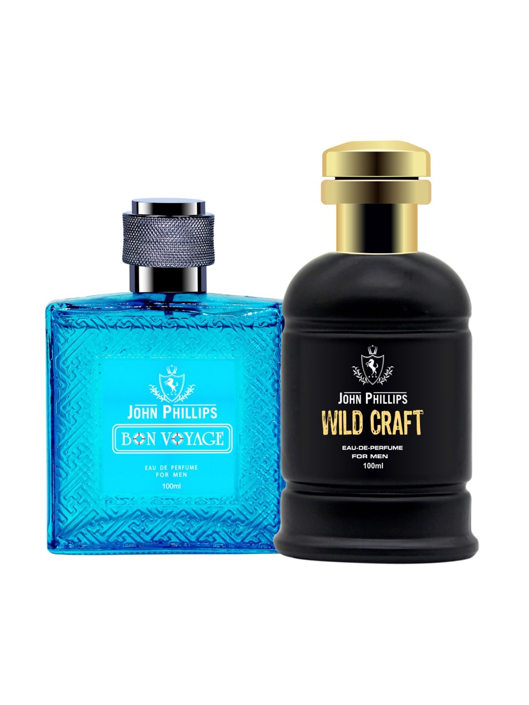 JOHN PHILLIPS Bon Voyage & Wildcraft Set Of 2 Long Lasting Eau De Parfum 100 ml Each, Blue
JOHN PHILLIPS Bon Voyage & Wildcraft Set Of 2 Long Lasting Eau De Parfum 100 ml Each, Blue