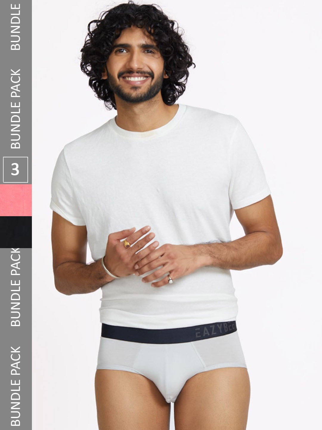 Eazybee Men Pack Of 3 Eco-Super Mid-Rise Anti-Odour Basic Briefs- EZB3BGSR, White
Eazybee Men Pack Of 3 Eco-Super Mid-Rise Anti-Odour Basic Briefs- EZB3BGSR, White