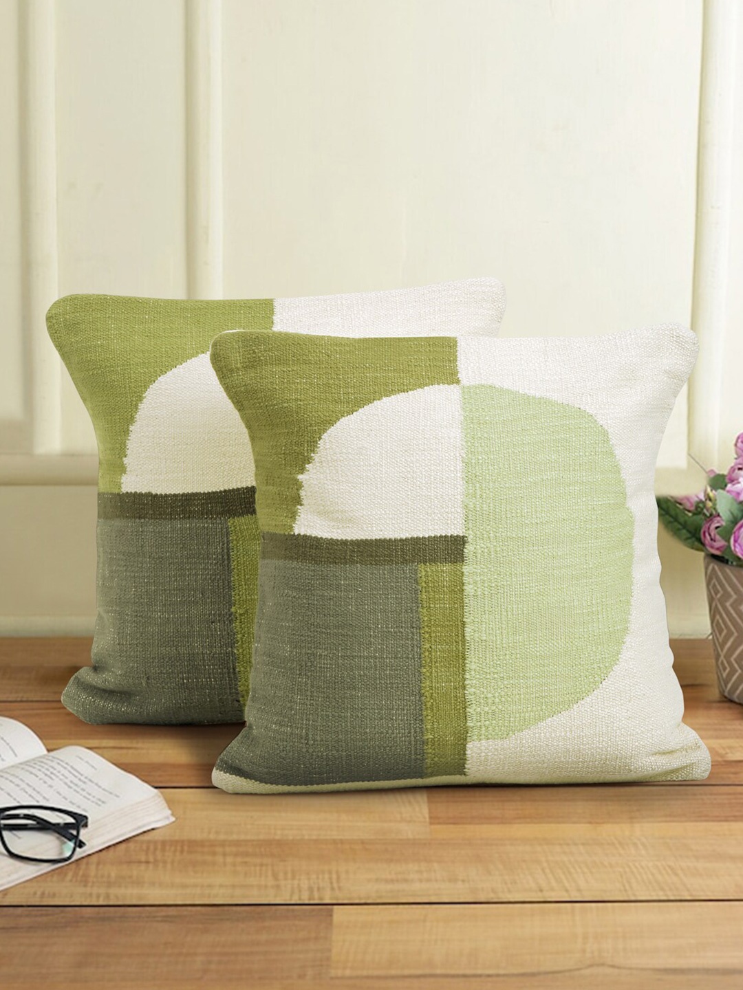 Sangria 2 Pieces Green & White Abstract Patterned Cotton Square Shaped Cushion Covers
Sangria 2 Pieces Green & White Abstract Patterned Cotton Square Shaped Cushion Covers