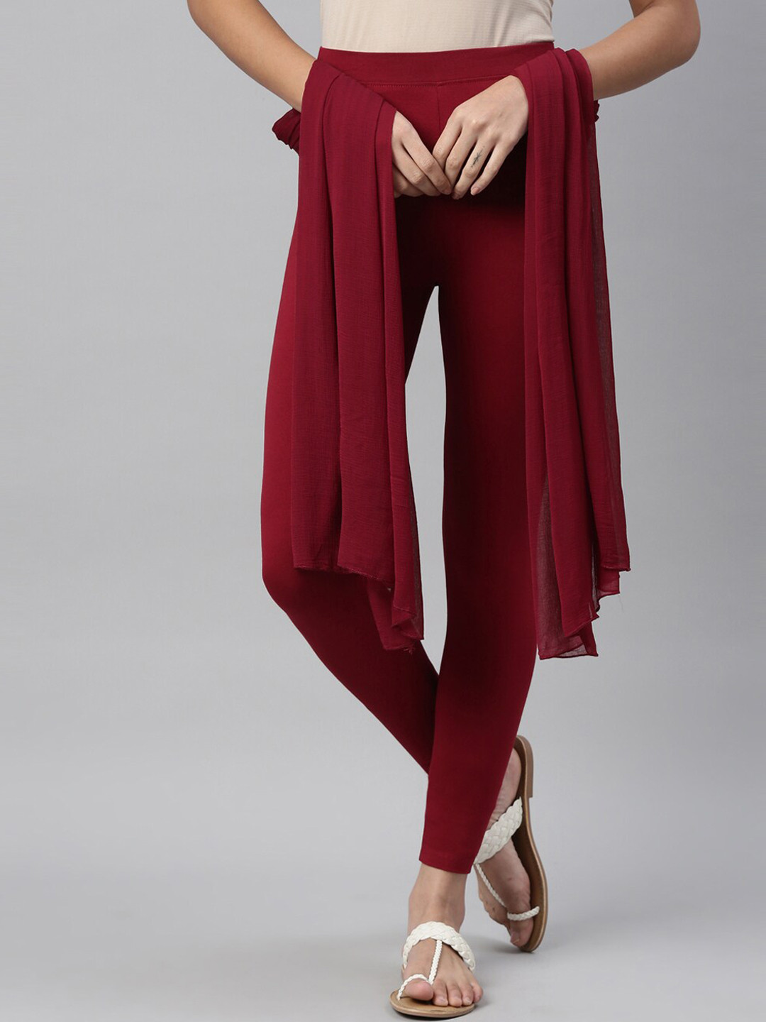 TWIN BIRDS Women Solid Super Stretch Cotton Ankle Length Leggings with dupatta, Maroon
TWIN BIRDS Women Solid Super Stretch Cotton Ankle Length Leggings with dupatta, Maroon