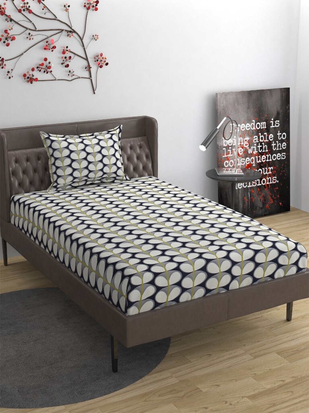 Molly & Michel White & Grey Geometric 210 TC Single Bedsheet With 1 Pillow Cover
Molly & Michel White & Grey Geometric 210 TC Single Bedsheet With 1 Pillow Cover
