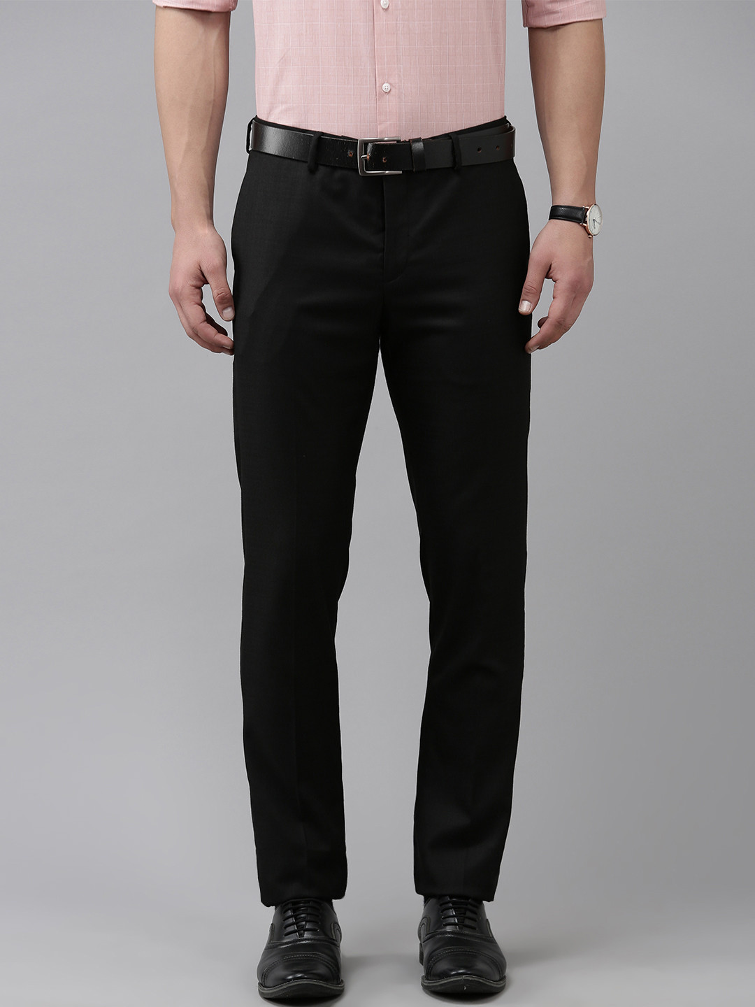 Arrow Men Checked Tailored Regular Fit Mid-Rise Plain Woven Flat-Front Formal Trousers, Black
Arrow Men Checked Tailored Regular Fit Mid-Rise Plain Woven Flat-Front Formal Trousers, Black