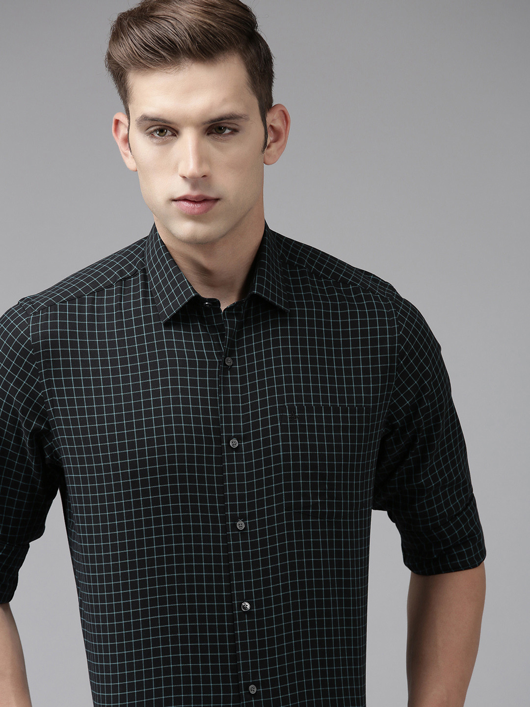 Arrow Men Manhattan Slim Fit Grid Tattersall Checks Opaque Pure Cotton Formal Shirt, Black
Arrow Men Manhattan Slim Fit Grid Tattersall Checks Opaque Pure Cotton Formal Shirt, Black