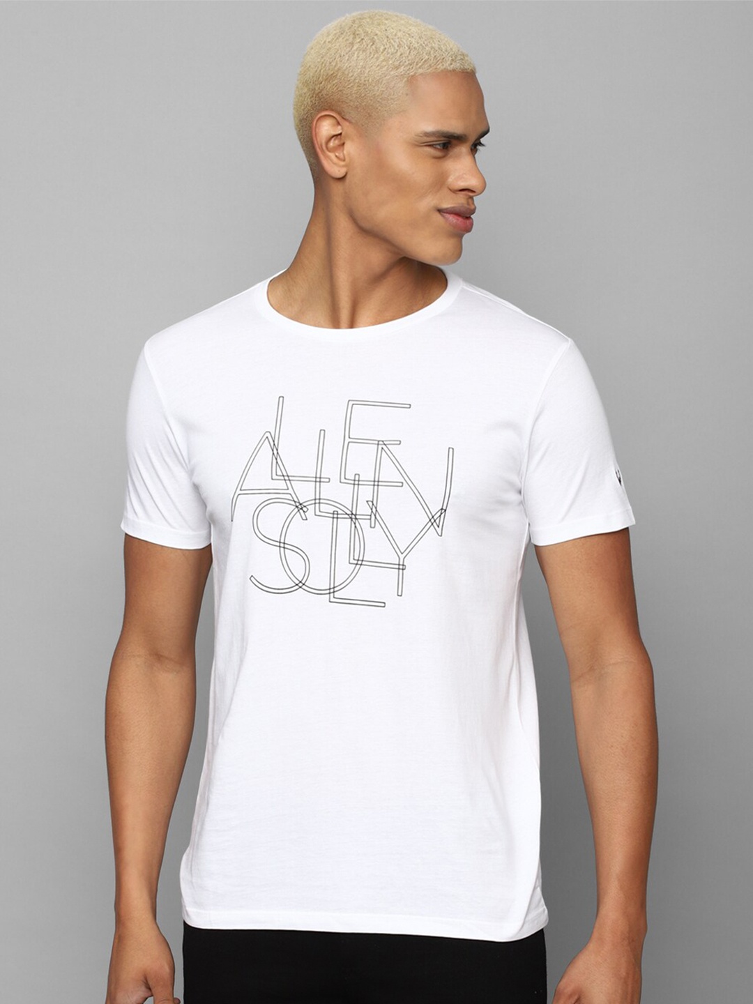 Allen Solly Men Typography Printed Cotton T-shirt, White
