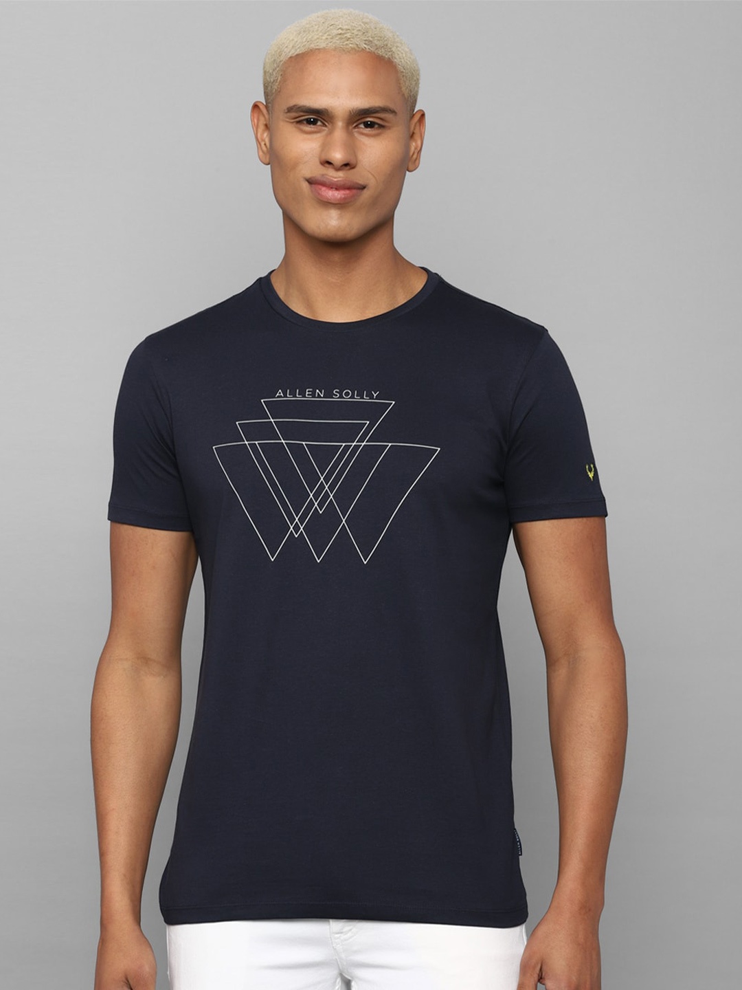 Allen Solly Men Graphic Printed Cotton T-shirt, Navy blue