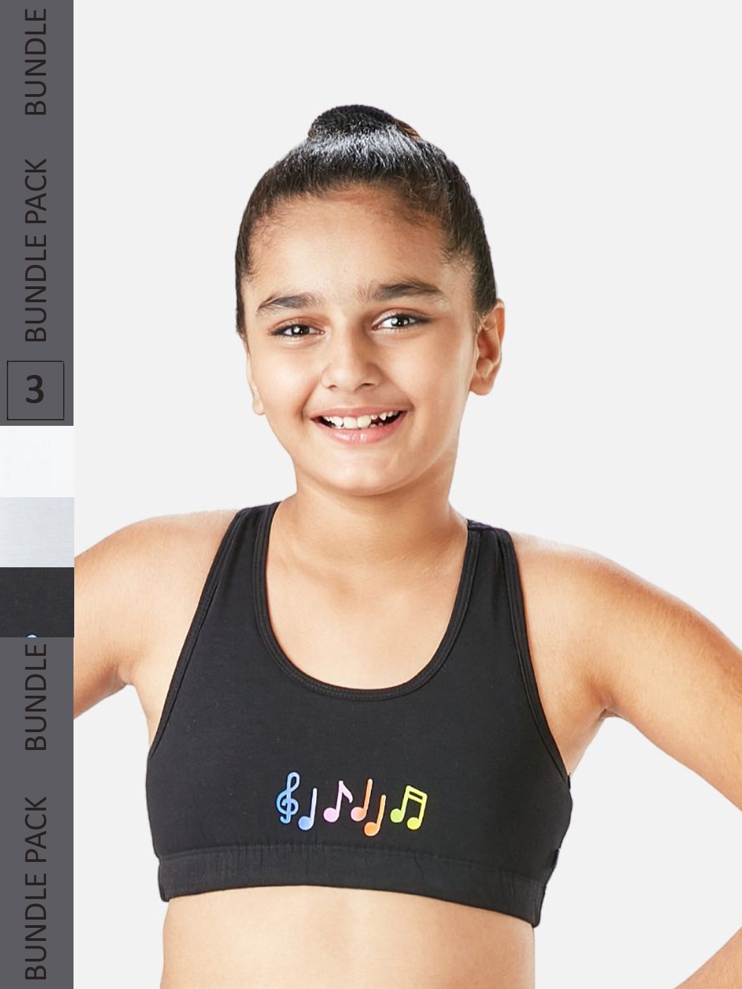You Got Plan B Girls Pack of 3 Lightly Padded Racerback Anti-Bacterial Cotton Sports Bra, Black
You Got Plan B Girls Pack of 3 Lightly Padded Racerback Anti-Bacterial Cotton Sports Bra, Black