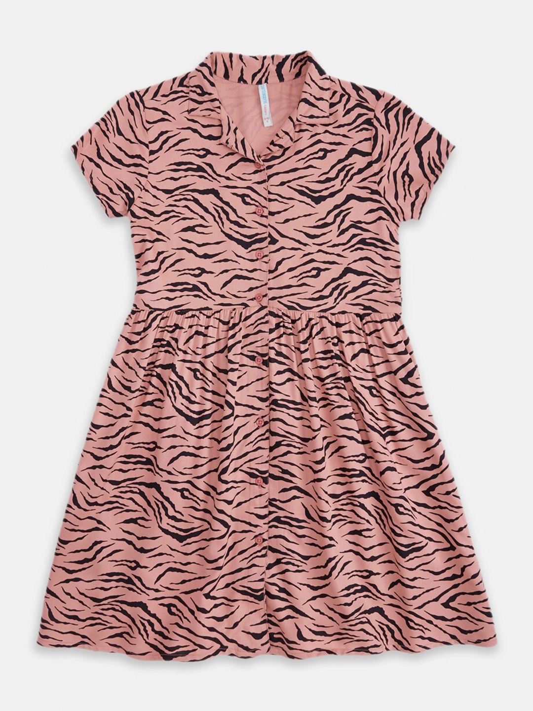 Pantaloons Junior Girls Animal Printed Dress, Pink