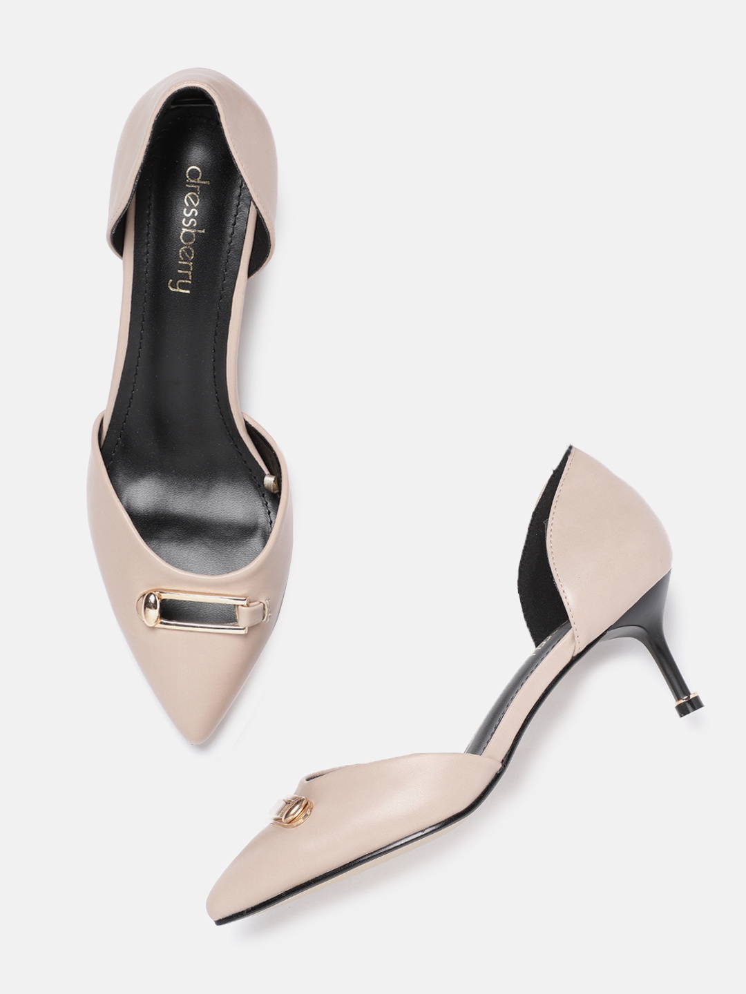 DressBerry Women Beige Solid Pumps