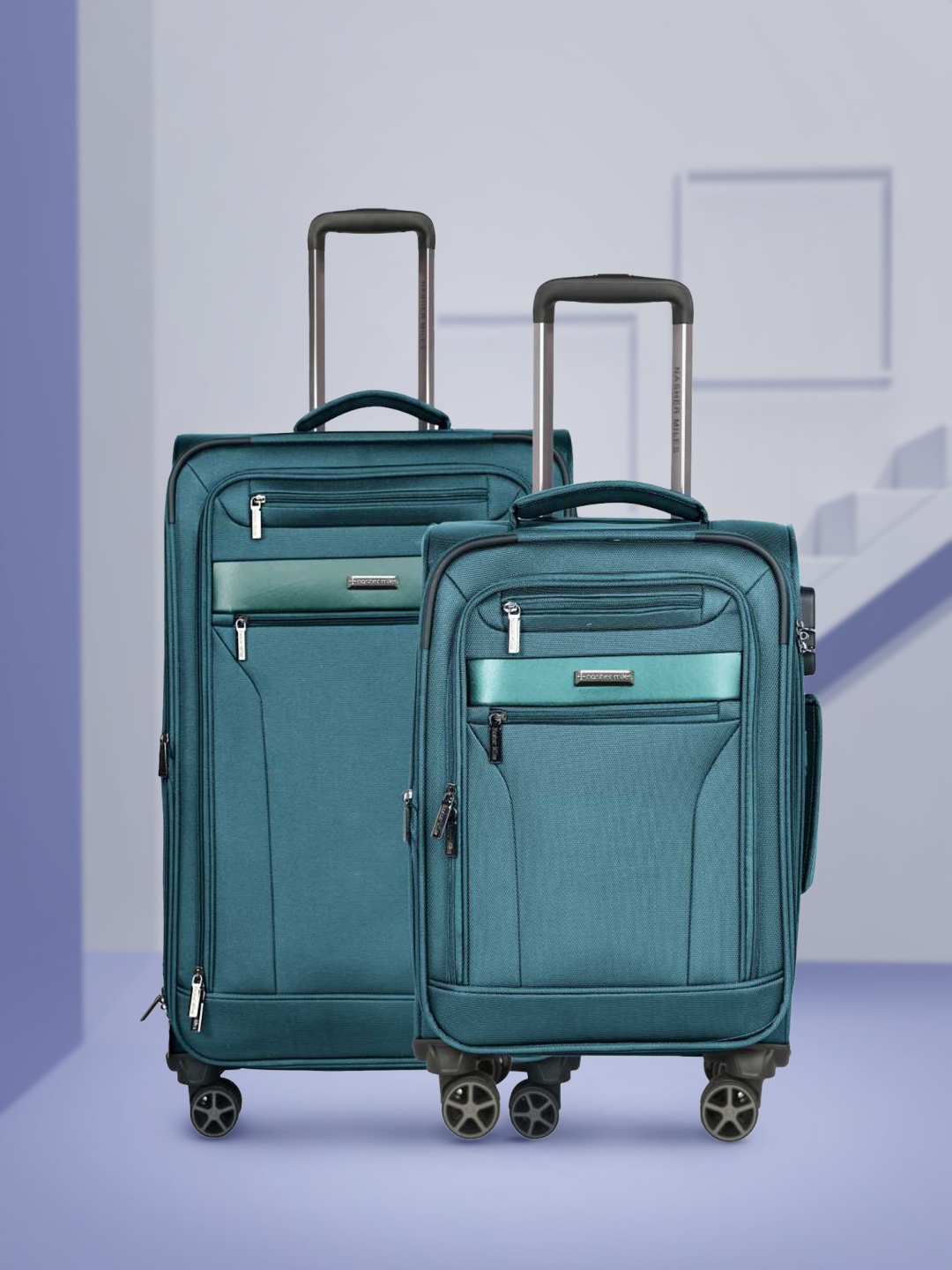 Nasher Miles Set Of 2 Berlin Expander Soft-Sided Trolley Bags- 55 cm & 65 cm, Teal
Nasher Miles Set Of 2 Berlin Expander Soft-Sided Trolley Bags- 55 cm & 65 cm, Teal
