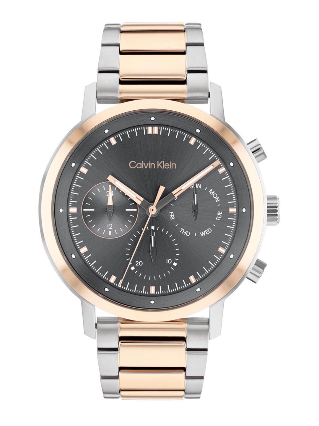 Calvin Klein Men Stainless Steel Bracelet Style Analogue Multi Function Watch 25200064, Grey
Calvin Klein Men Stainless Steel Bracelet Style Analogue Multi Function Watch 25200064, Grey