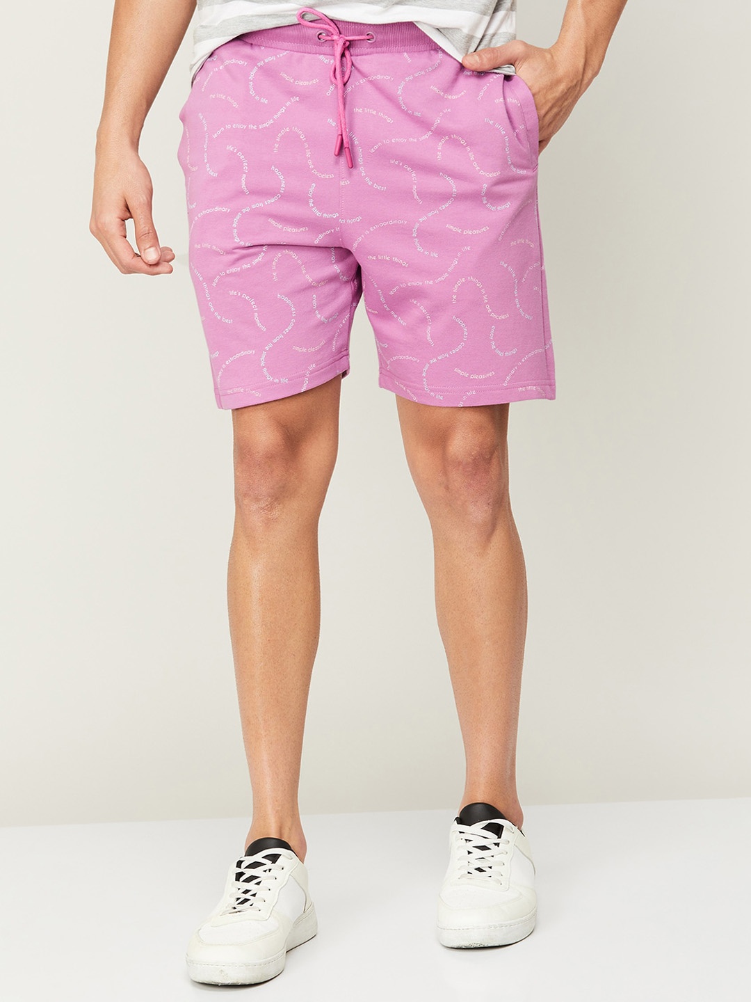 Fame Forever by Lifestyle Men Printed Cotton Shorts, Lavender