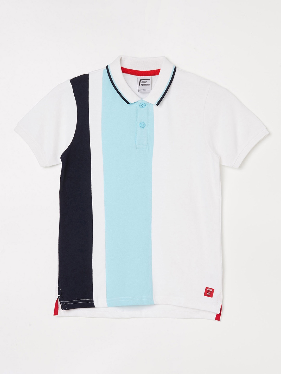 Fame Forever by Lifestyle Boys Colourblocked Polo Collar Pure Cotton Slim Fit T-shirt, White
Fame Forever by Lifestyle Boys Colourblocked Polo Collar Pure Cotton Slim Fit T-shirt, White