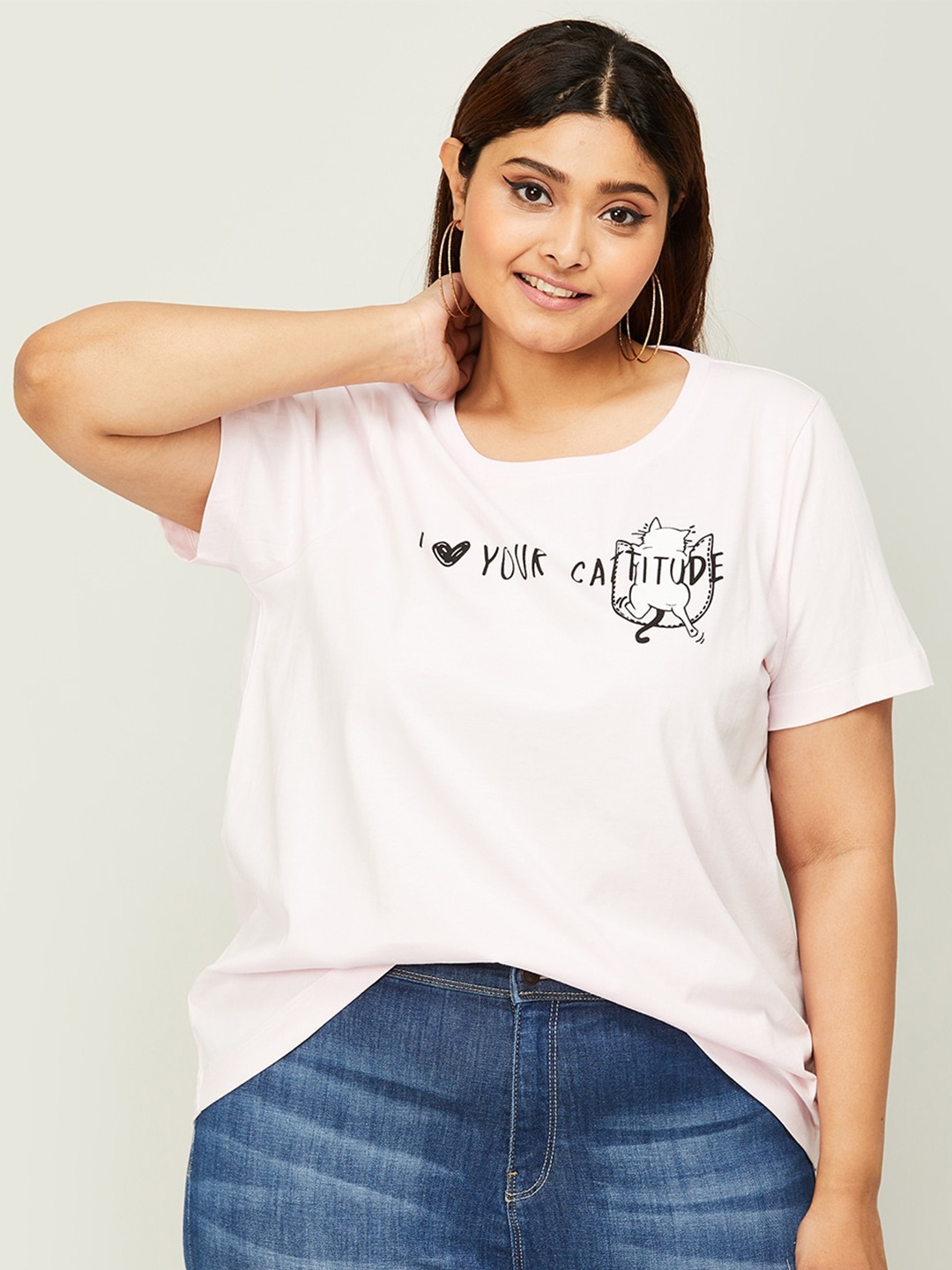 Nexus by Lifestyle Women Plus Size Typography Printed Regular Sleeves Pure Cotton T-shirt, Pink
Nexus by Lifestyle Women Plus Size Typography Printed Regular Sleeves Pure Cotton T-shirt, Pink