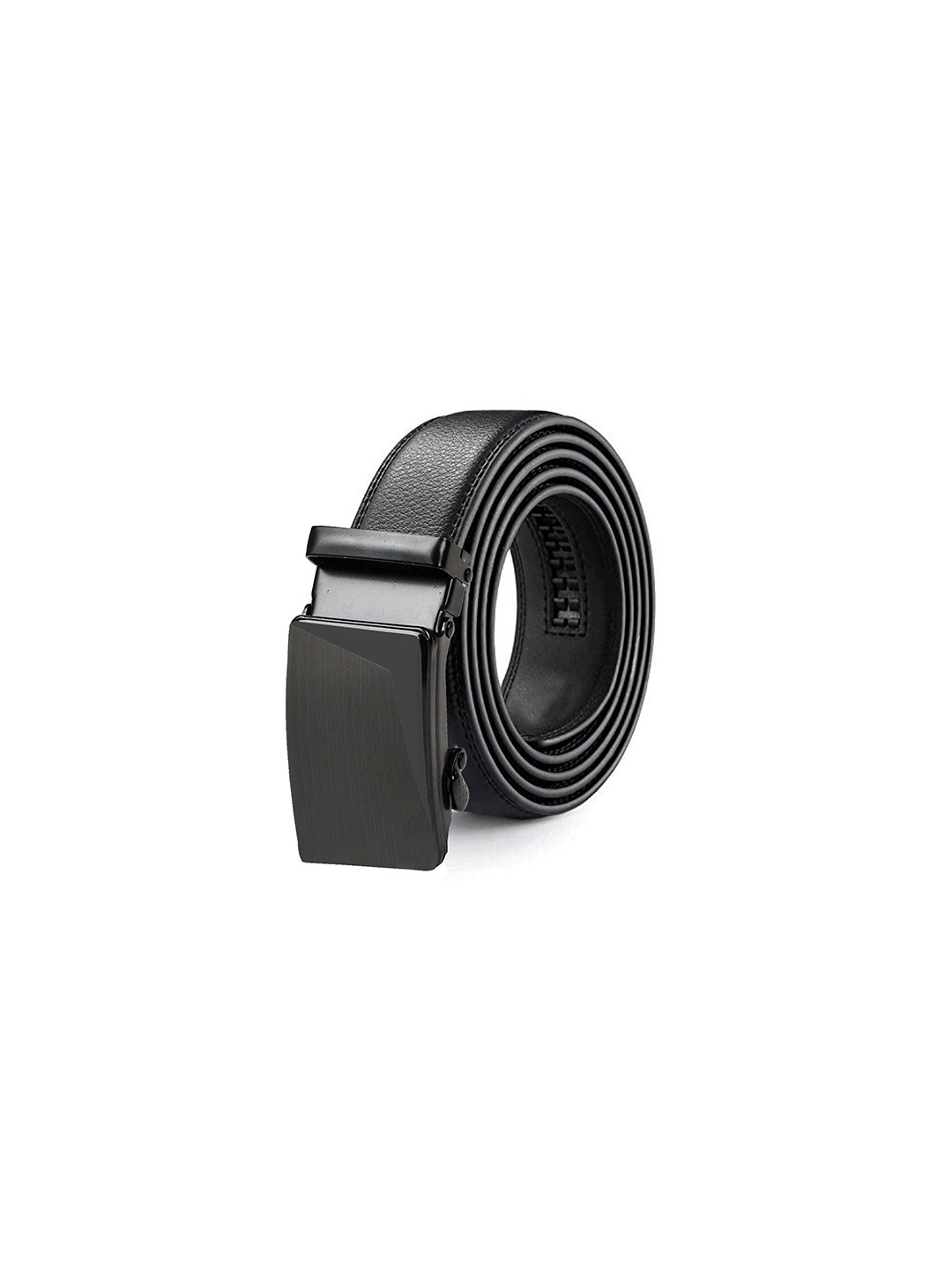 HENEDA Men Textured Wide Formal Belt, Black