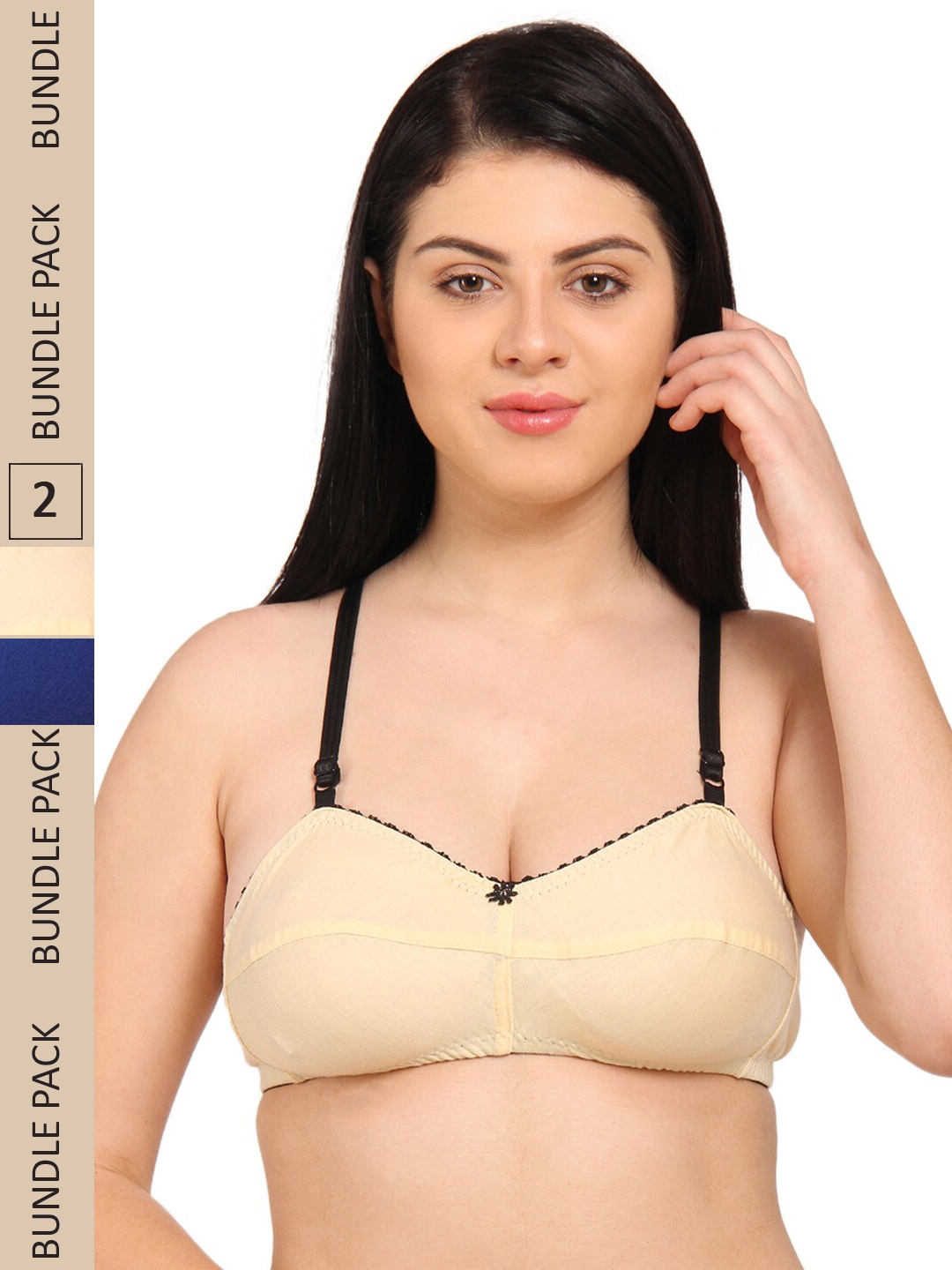 Innocence Pack of 2 Non Padded Non Wired Bra, Blue