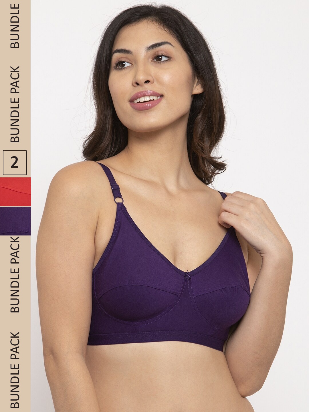 Innocence Pack Of 2 Non Padded Non Wired Seamless Full Coverage Super Support Bra, Purple
Innocence Pack Of 2 Non Padded Non Wired Seamless Full Coverage Super Support Bra, Purple