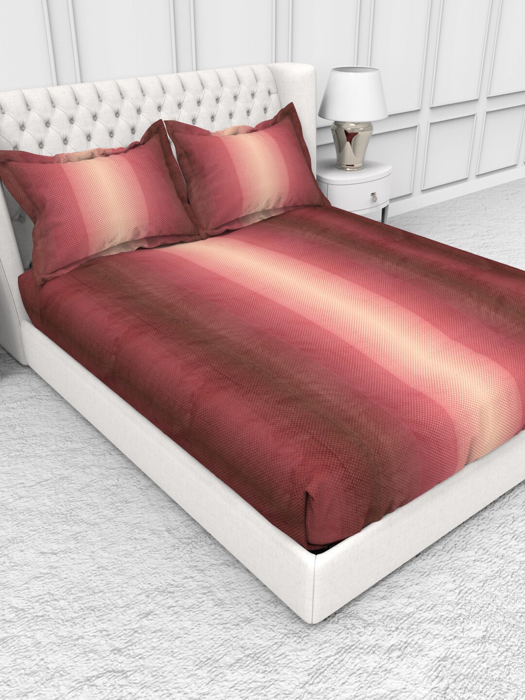 THE WHITE MOSS Carmel Red & Cream Striped 220 TC Fitted Single Bedsheet & 2 Pillow Covers
THE WHITE MOSS Carmel Red & Cream Striped 220 TC Fitted Single Bedsheet & 2 Pillow Covers