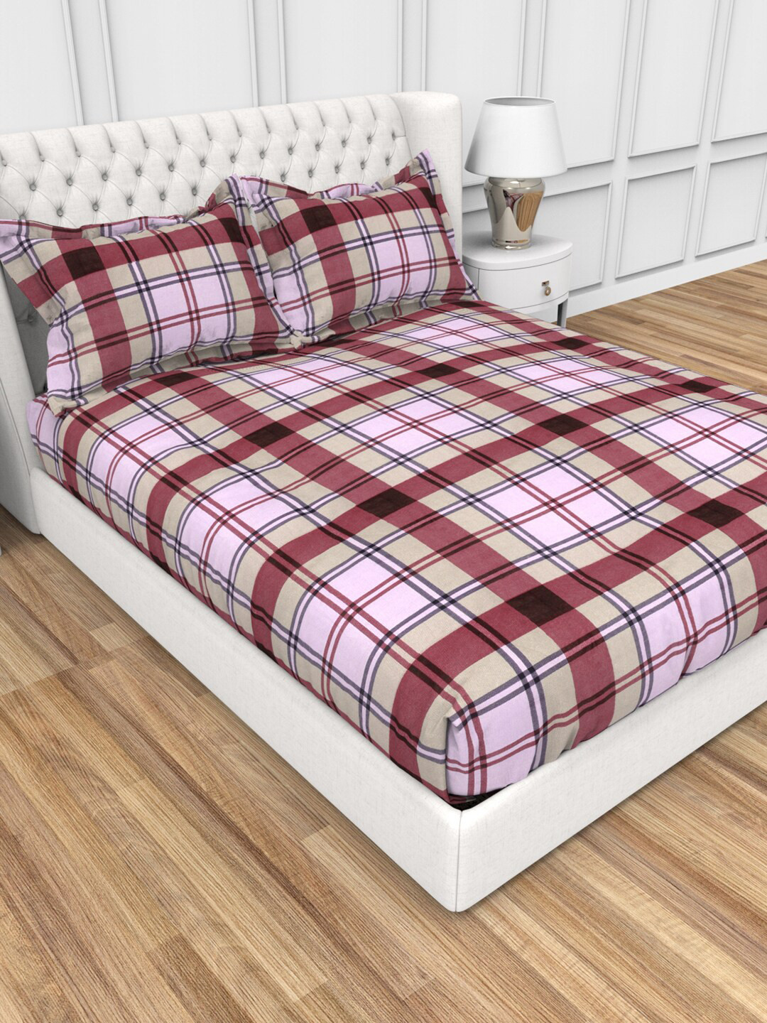 THE WHITE MOSS Carmel Red & Pink Geometric 220 TC Fitted King Bedsheet & 2 Pillow Covers
THE WHITE MOSS Carmel Red & Pink Geometric 220 TC Fitted King Bedsheet & 2 Pillow Covers