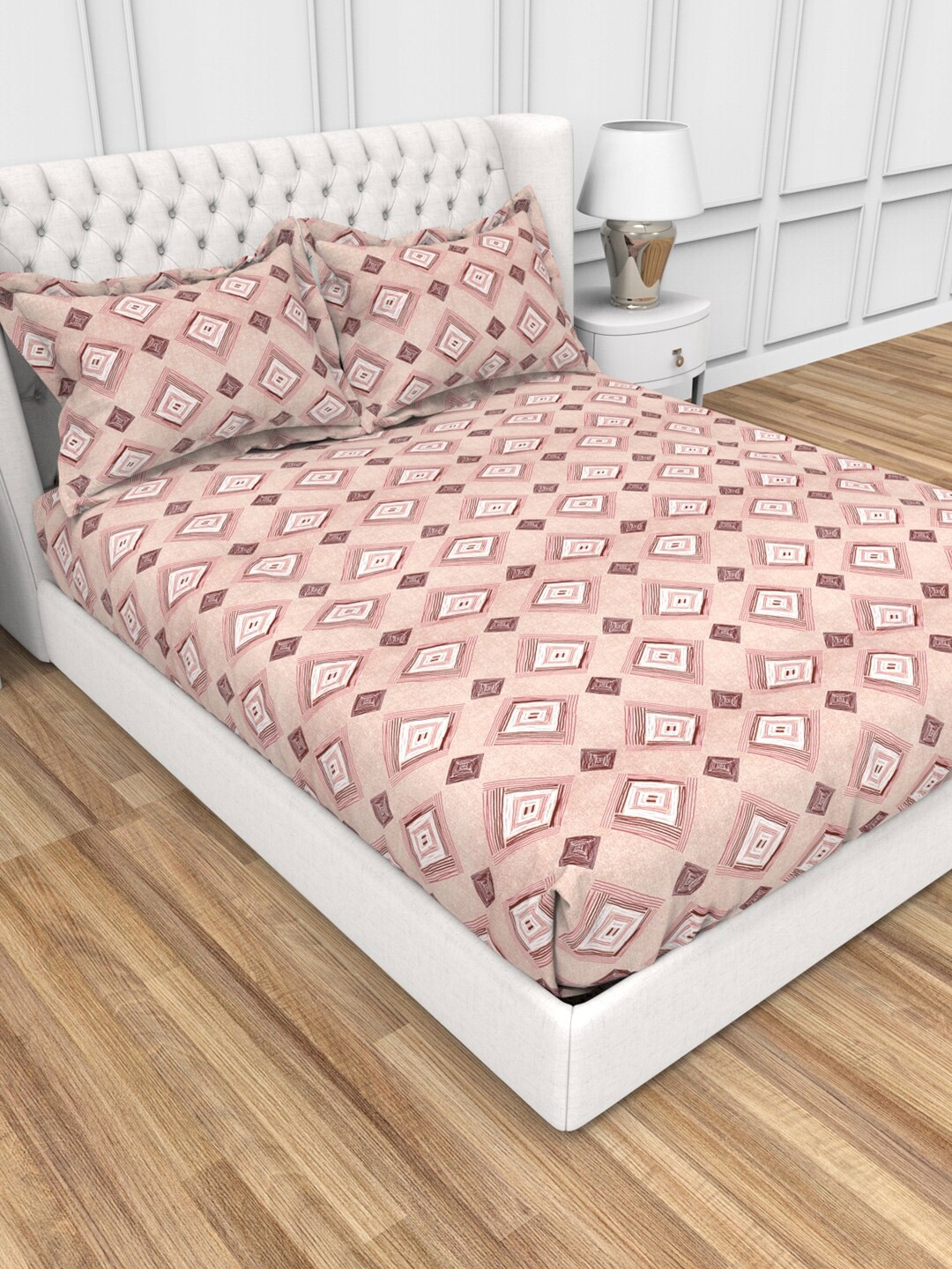 THE WHITE MOSS Carmel Brown Geometric 220 TC Fitted Single Bedsheet with 2 Pillow Covers
THE WHITE MOSS Carmel Brown Geometric 220 TC Fitted Single Bedsheet with 2 Pillow Covers