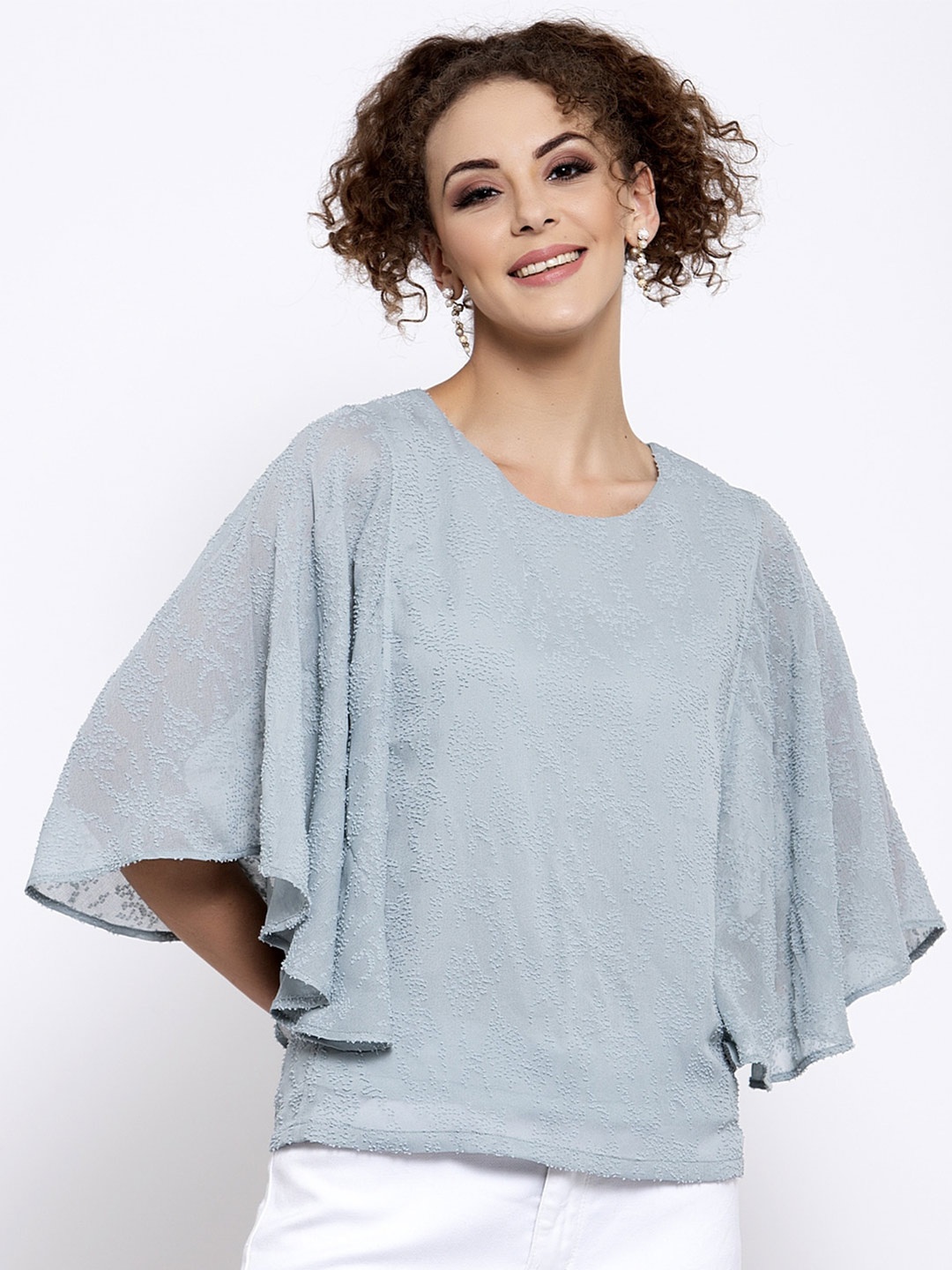 LELA Round Neck Top, Blue