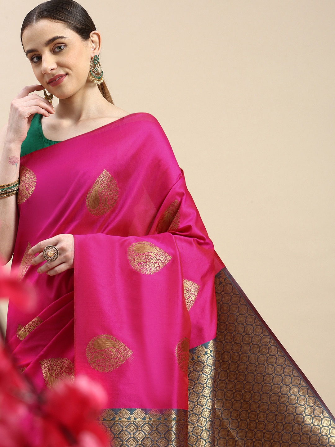 Royal Rajgharana Saree Woven Design Ethnic Motifs Zari Pure Silk Banarasi Saree, Pink
Royal Rajgharana Saree Woven Design Ethnic Motifs Zari Pure Silk Banarasi Saree, Pink