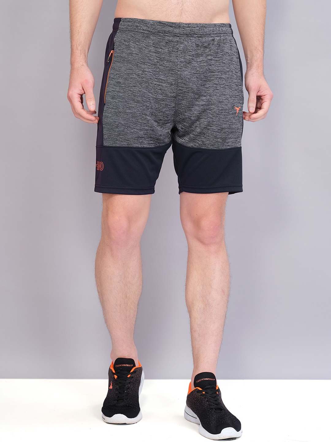 TECHNOSPORT Men Regular Fit Quick-Dry Antimicrobial Shorts, Grey