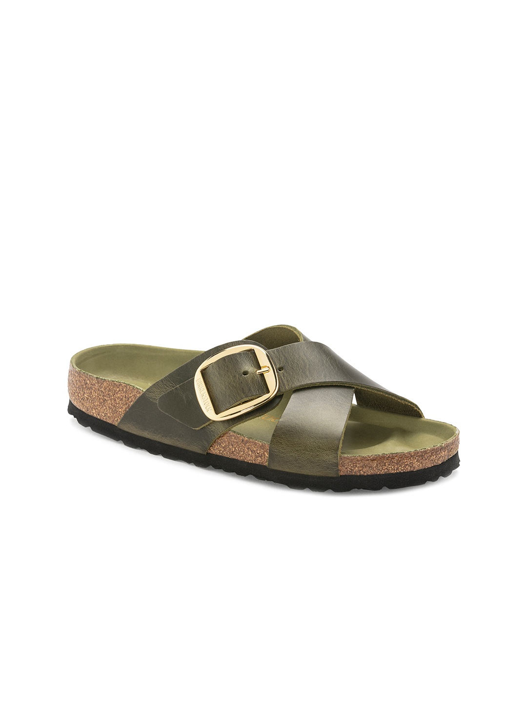 Birkenstock Women Siena Big Buckle Narrow Width Nubuck Leather Open Toe Flats, Olive
Birkenstock Women Siena Big Buckle Narrow Width Nubuck Leather Open Toe Flats, Olive