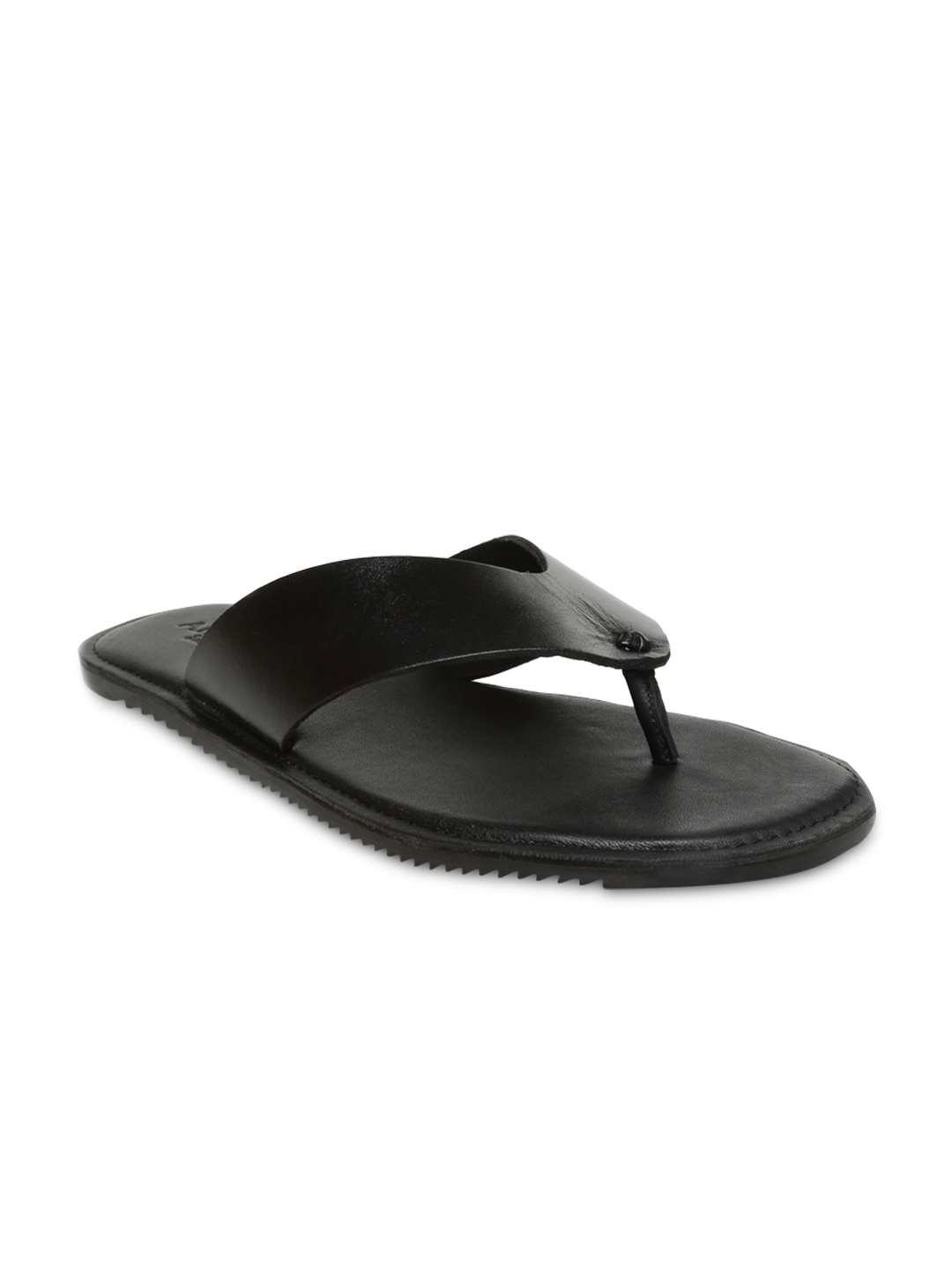 Amster Men Black Genuine Leather Sandals