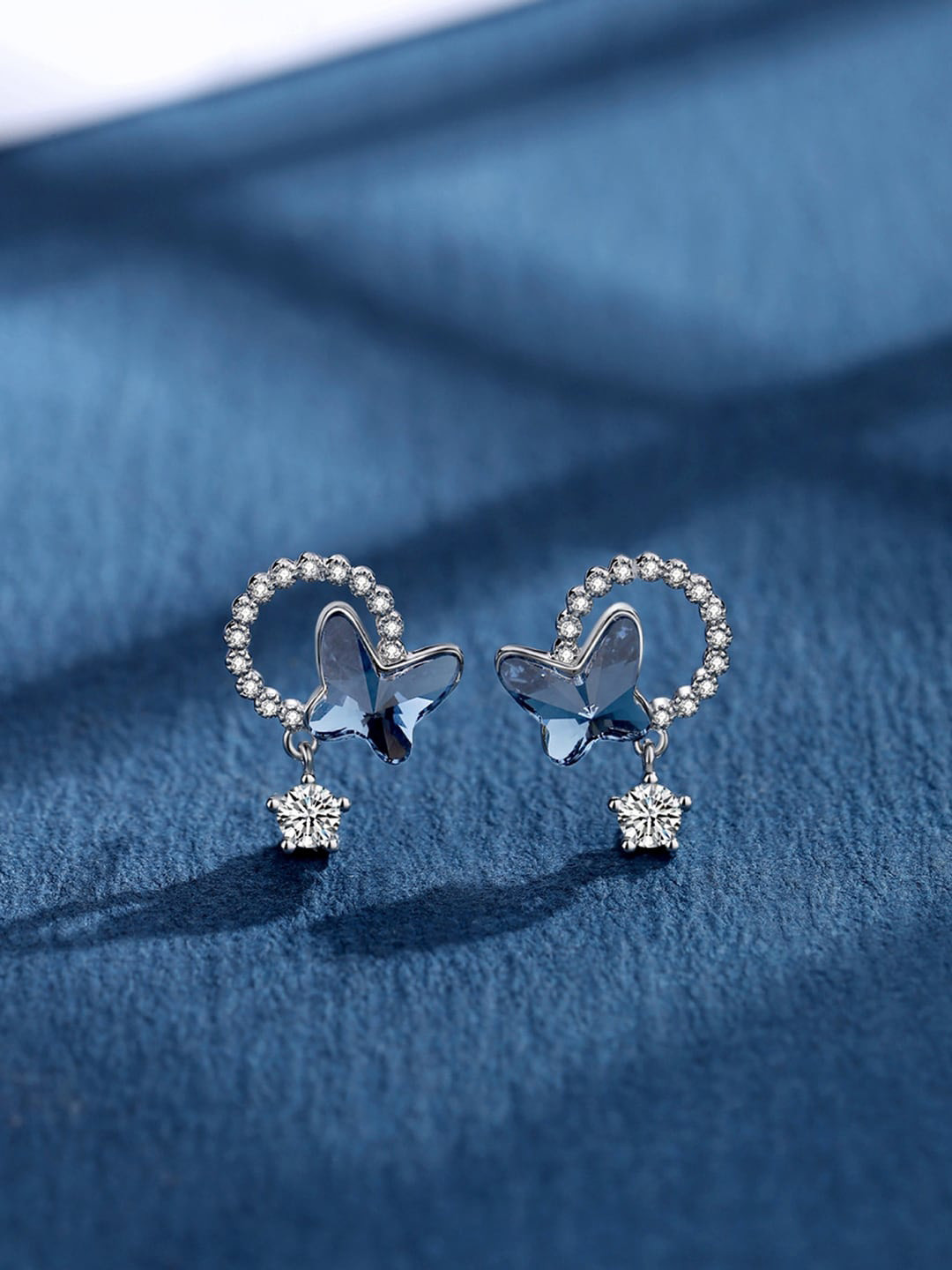 Raajsi by Yellow Chimes 925 Sterling Silver Contemporary Buttterfly Drop Earrings, Blue
Raajsi by Yellow Chimes 925 Sterling Silver Contemporary Buttterfly Drop Earrings, Blue