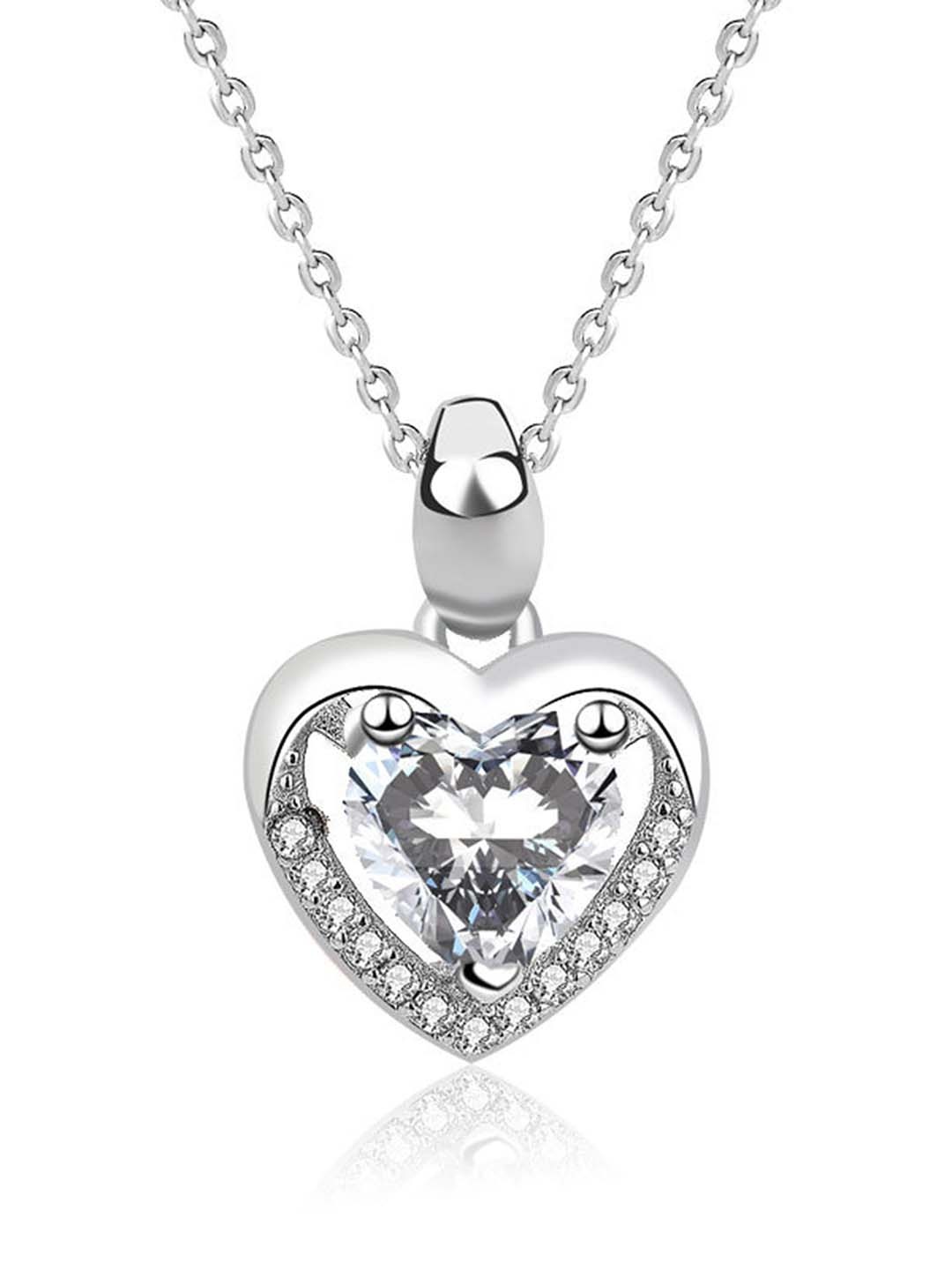 Raajsi by Yellow Chimes 925 Sterling Silver-Plated CZ-Studded Pendant With Chain, White
Raajsi by Yellow Chimes 925 Sterling Silver-Plated CZ-Studded Pendant With Chain, White