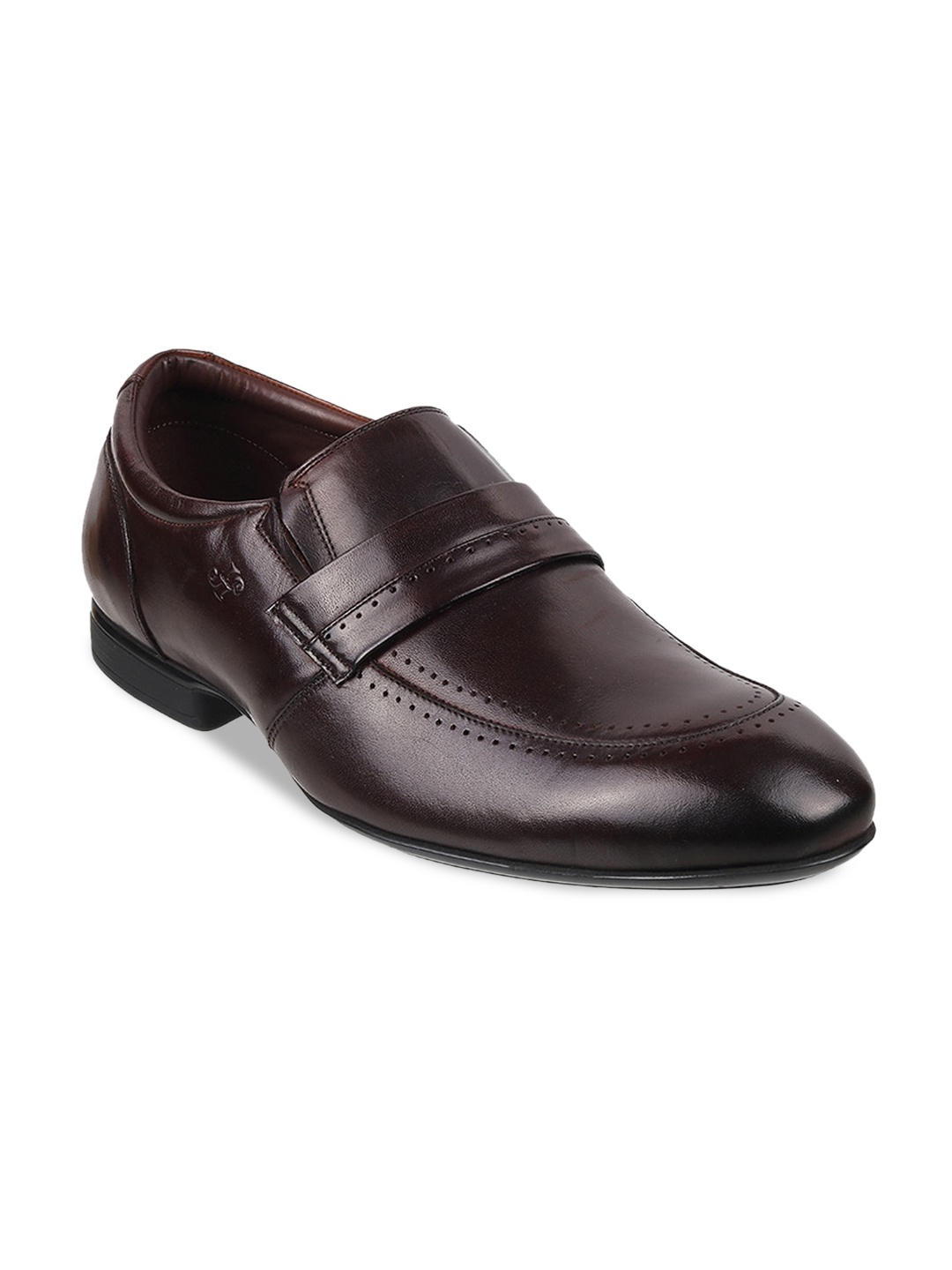 J.FONTINI Men Leather Formal Loafers, Brown