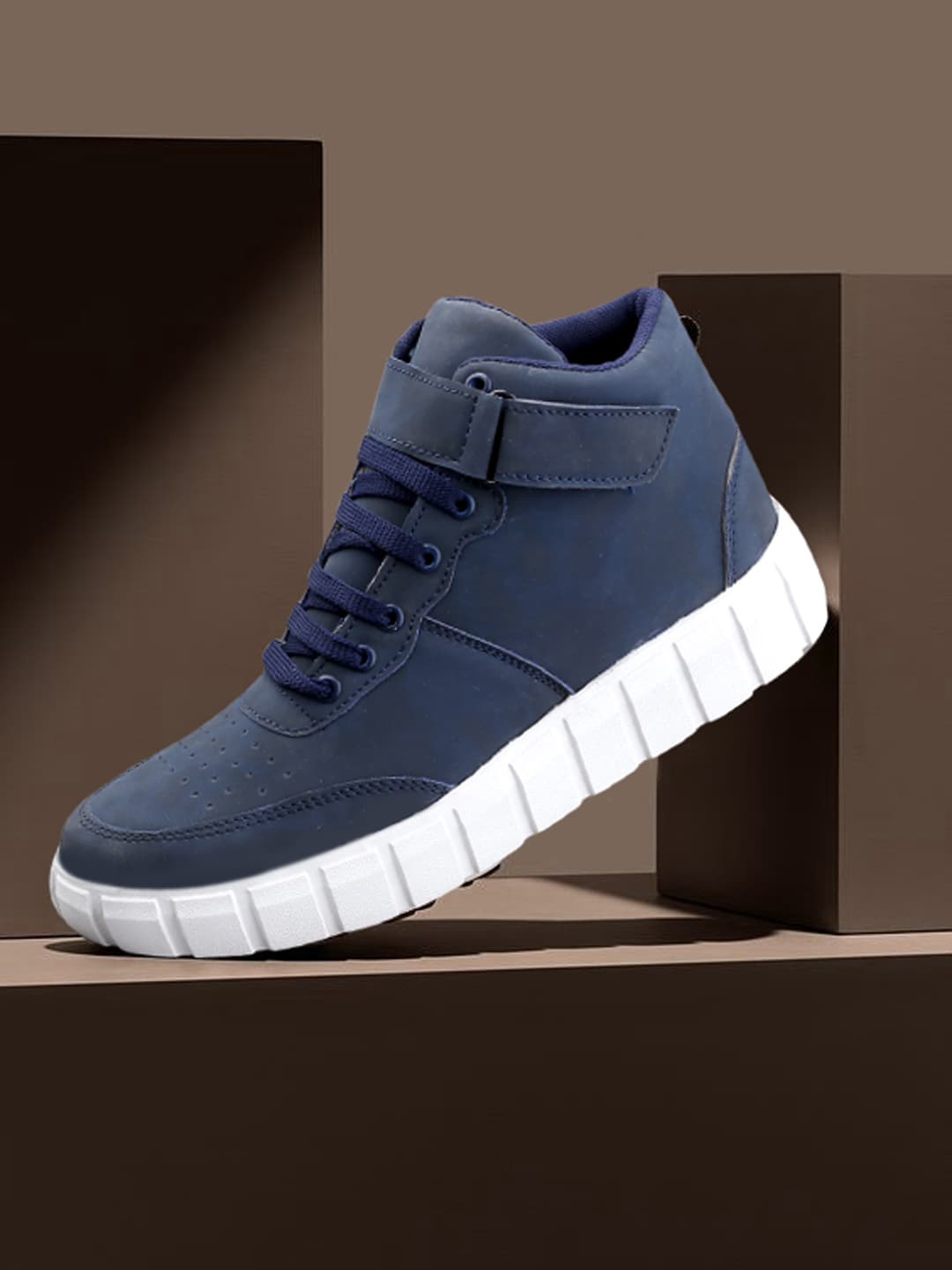 mr.wonker Men Velcro Colourblocked Sneakers, Blue