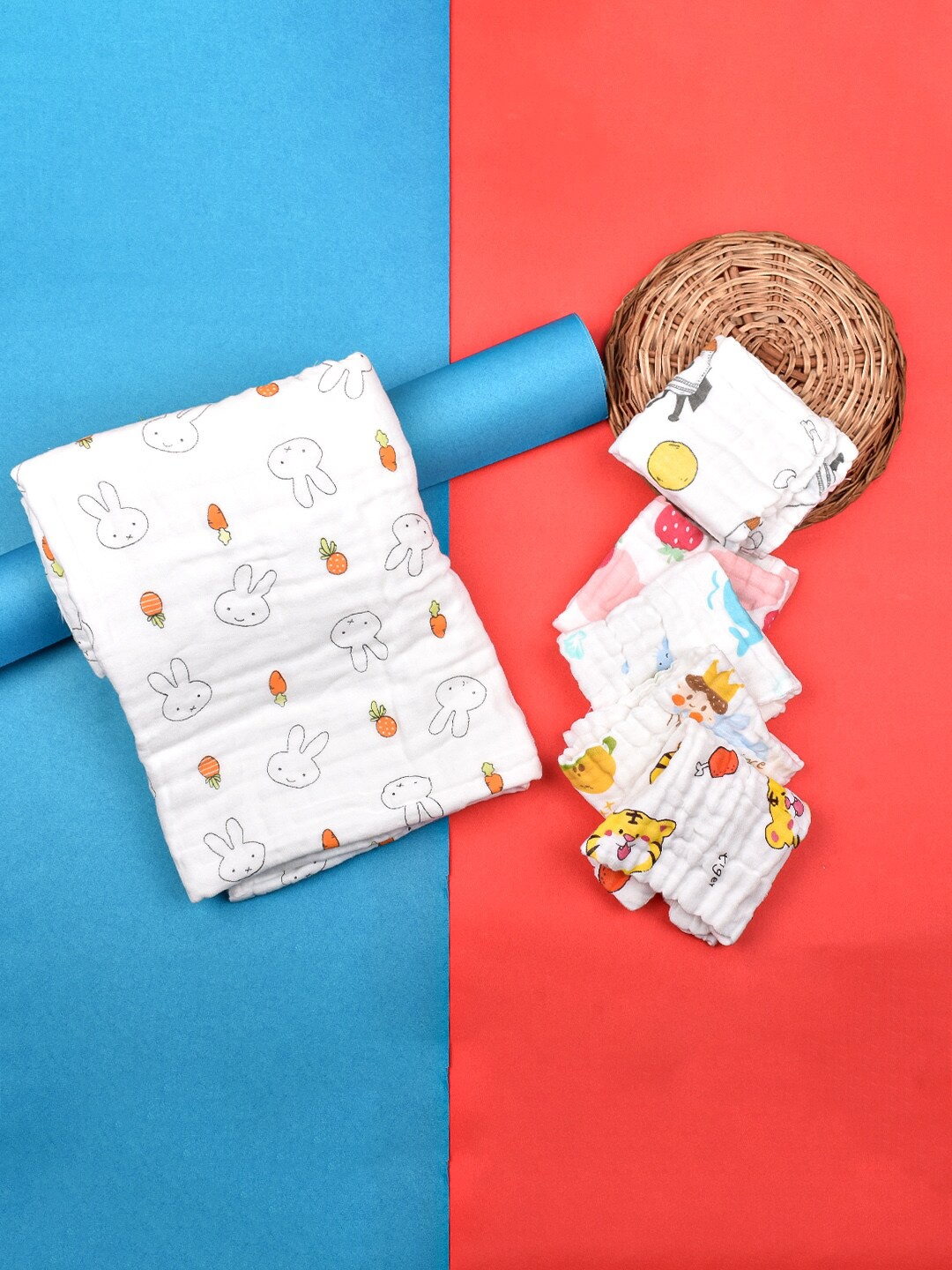 Moms Home Pack Of 6 Baby Super Soft Absorbent Muslin 6 Layer Towel Cum Blanket & Napkins, White
Moms Home Pack Of 6 Baby Super Soft Absorbent Muslin 6 Layer Towel Cum Blanket & Napkins, White