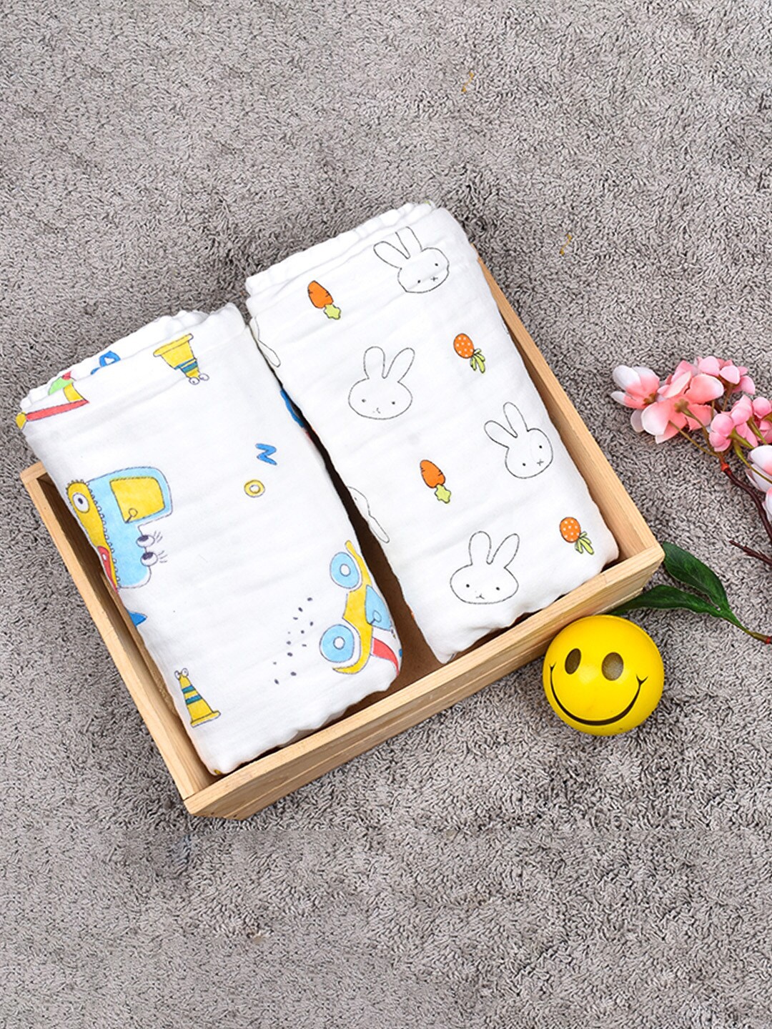 Moms Home Pack Of 2 Baby Super Soft Absorbent Muslin 6 Layer Towel Cum Blankets, White
Moms Home Pack Of 2 Baby Super Soft Absorbent Muslin 6 Layer Towel Cum Blankets, White